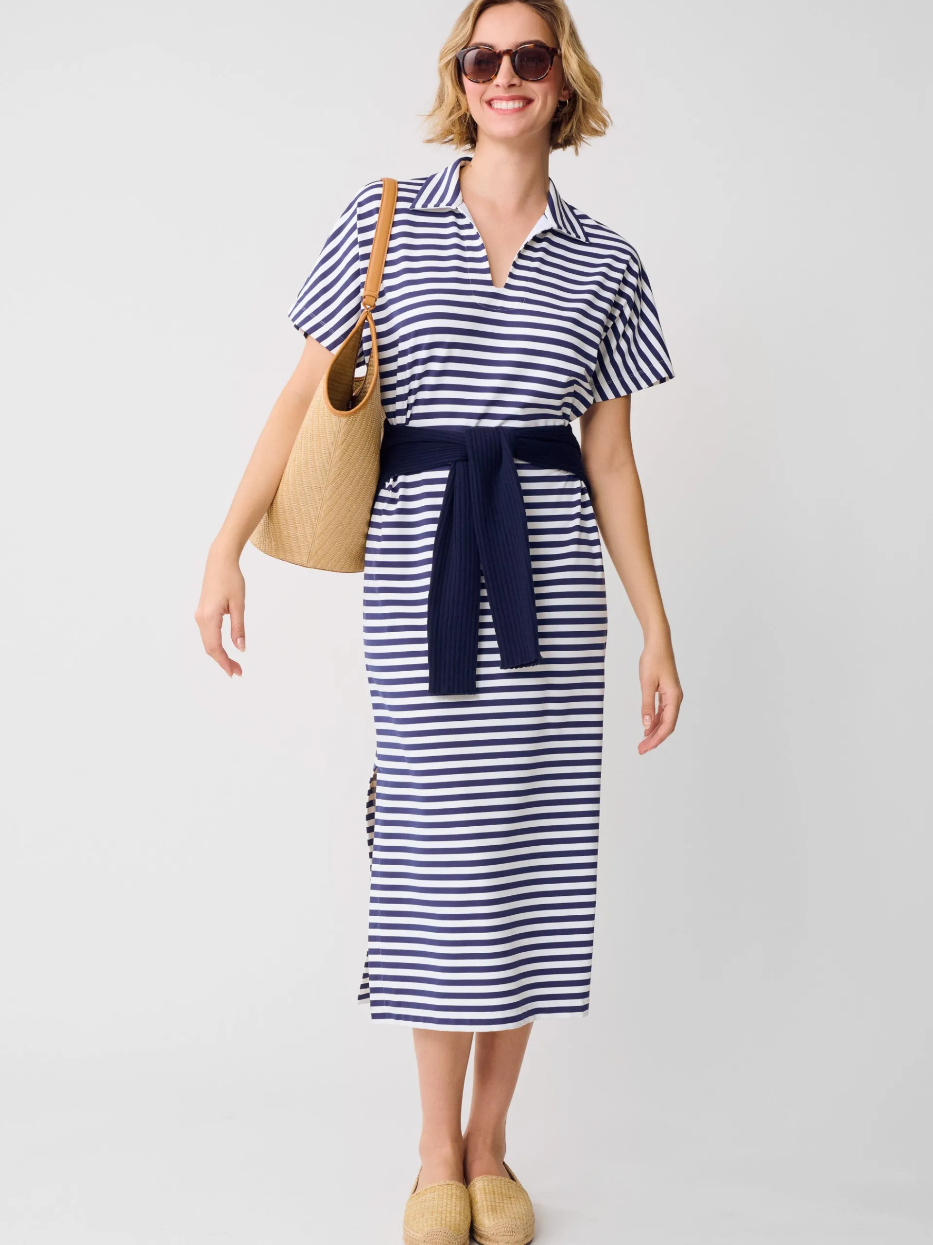 J.McLaughlin Alder Maxi Dress in Bangle Stripe White/LightNavy New