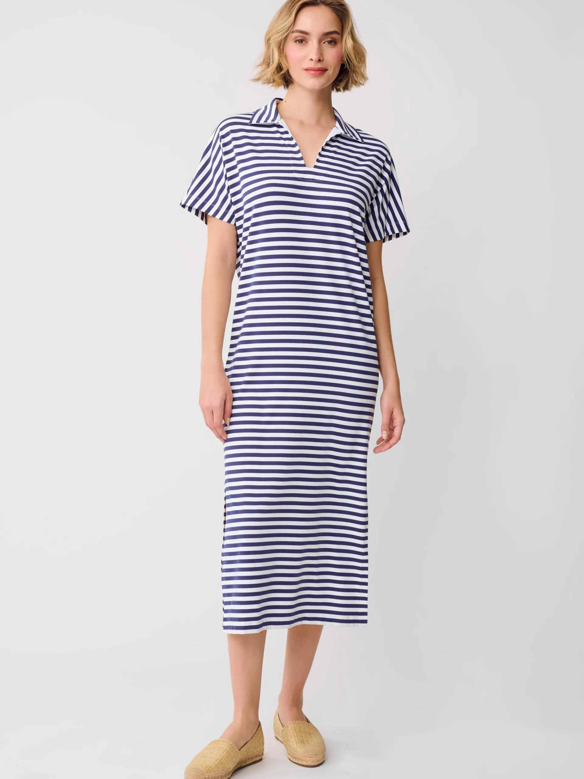 J.McLaughlin Alder Maxi Dress in Bangle Stripe White/LightNavy New