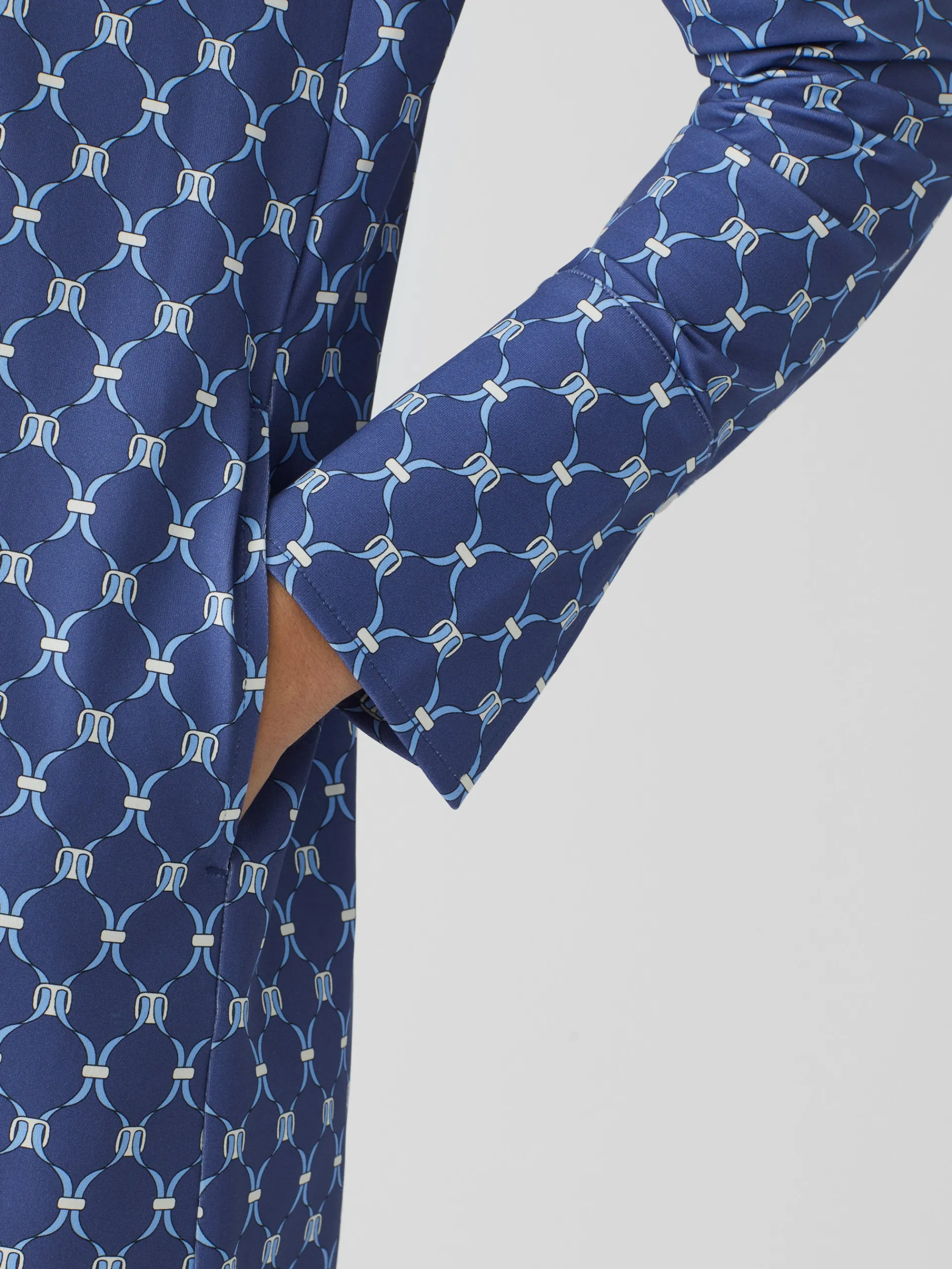 J.McLaughlin Cagney Dress in Sussex Interlock DarkBlue/Blue Shop