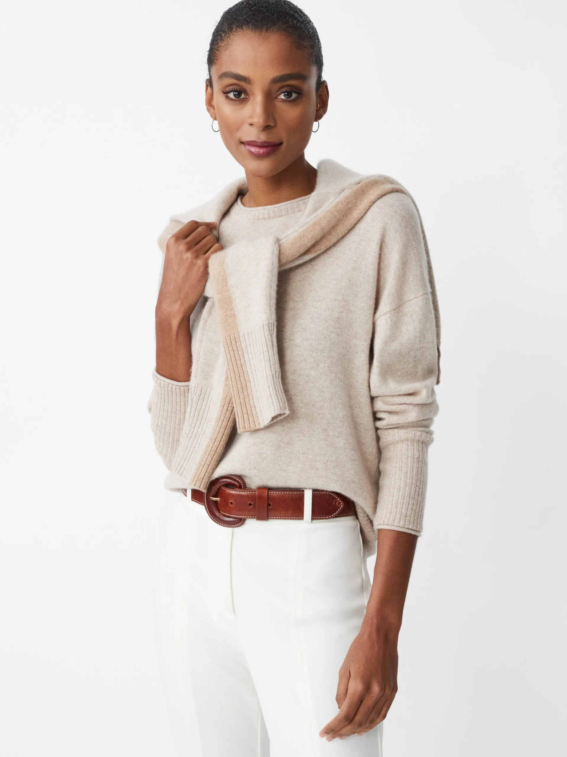 J.McLaughlin Caitie Cashmere Sweater HeatherOatmeal New