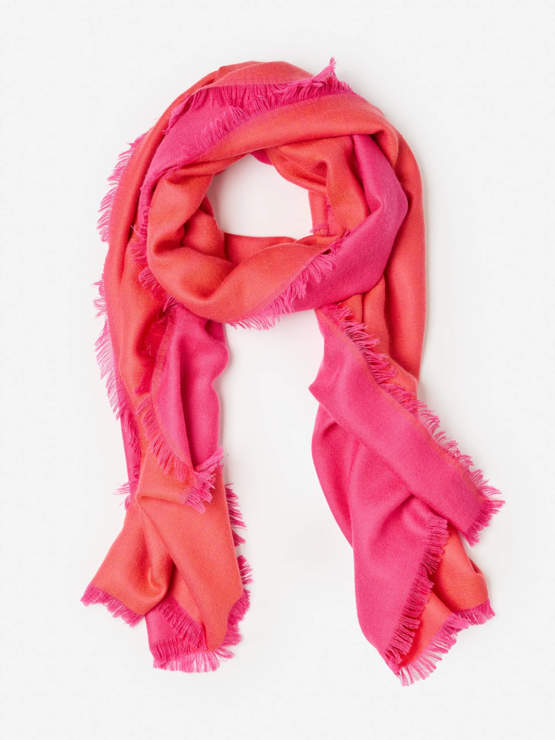 J.McLaughlin Carey Cashmere Scarf Orange/HotPink Cheap