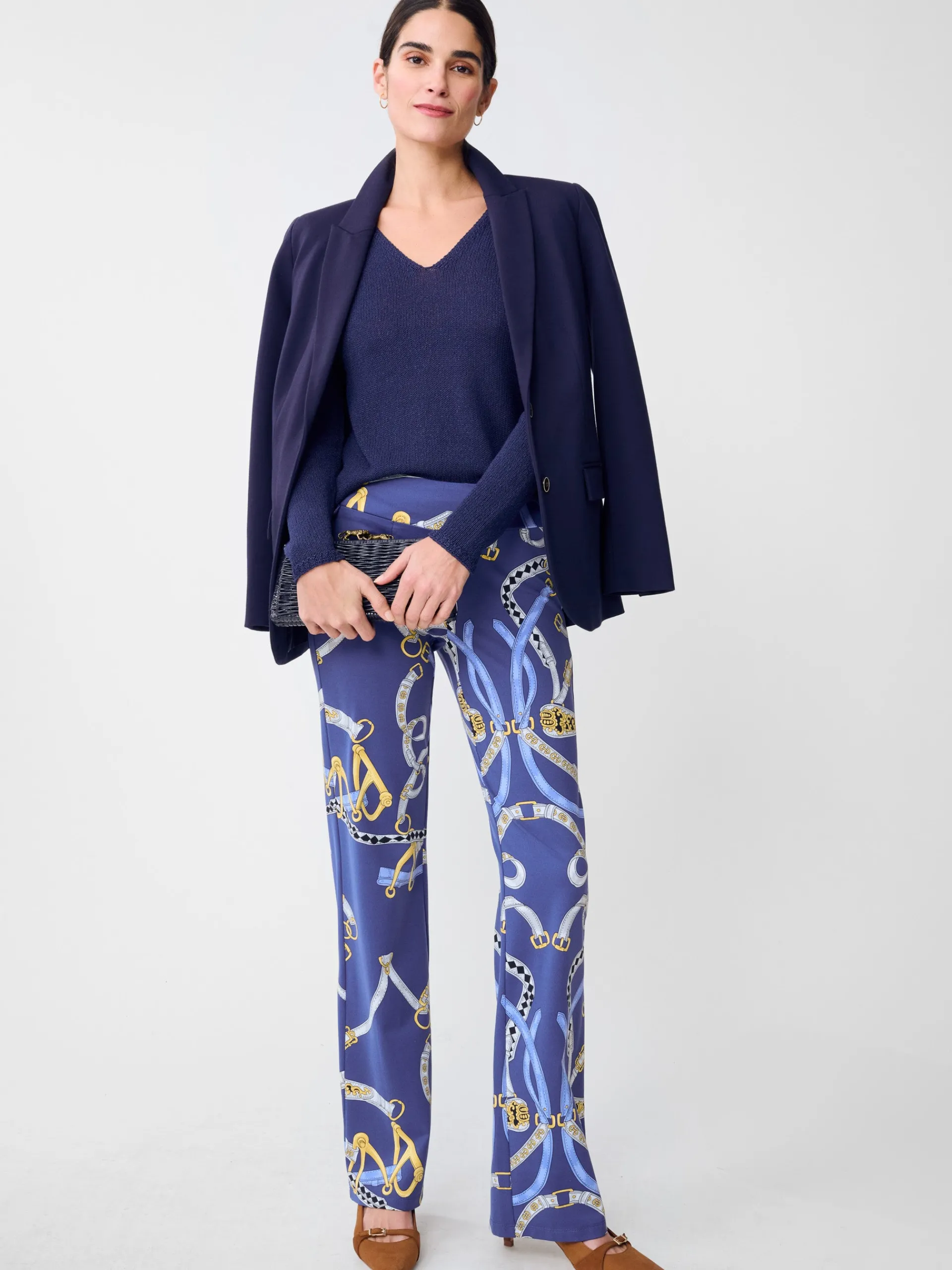 J.McLaughlin Carmel Pants in Chevalier Navy/LightBlue Store