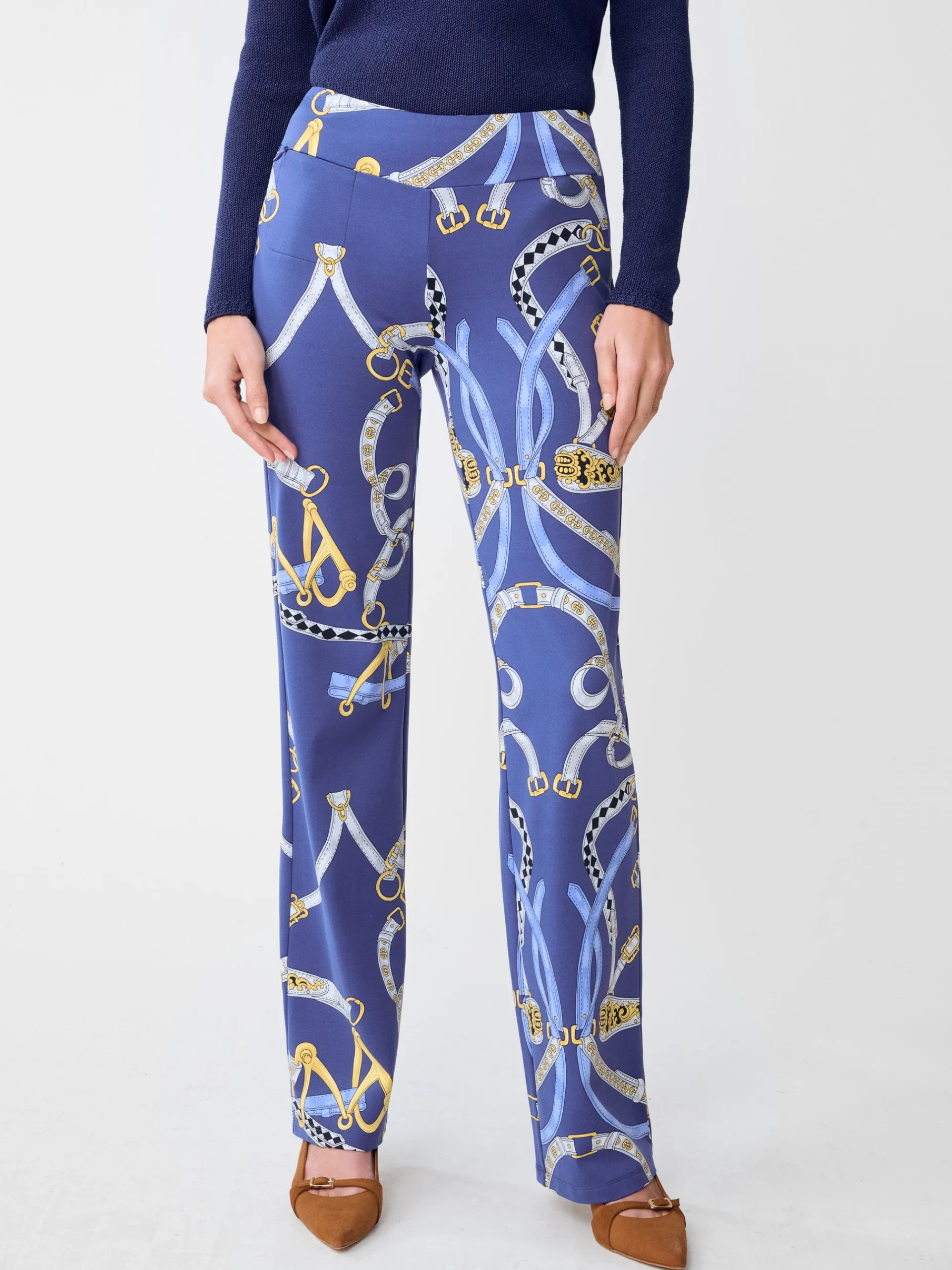 J.McLaughlin Carmel Pants in Chevalier Navy/LightBlue Store