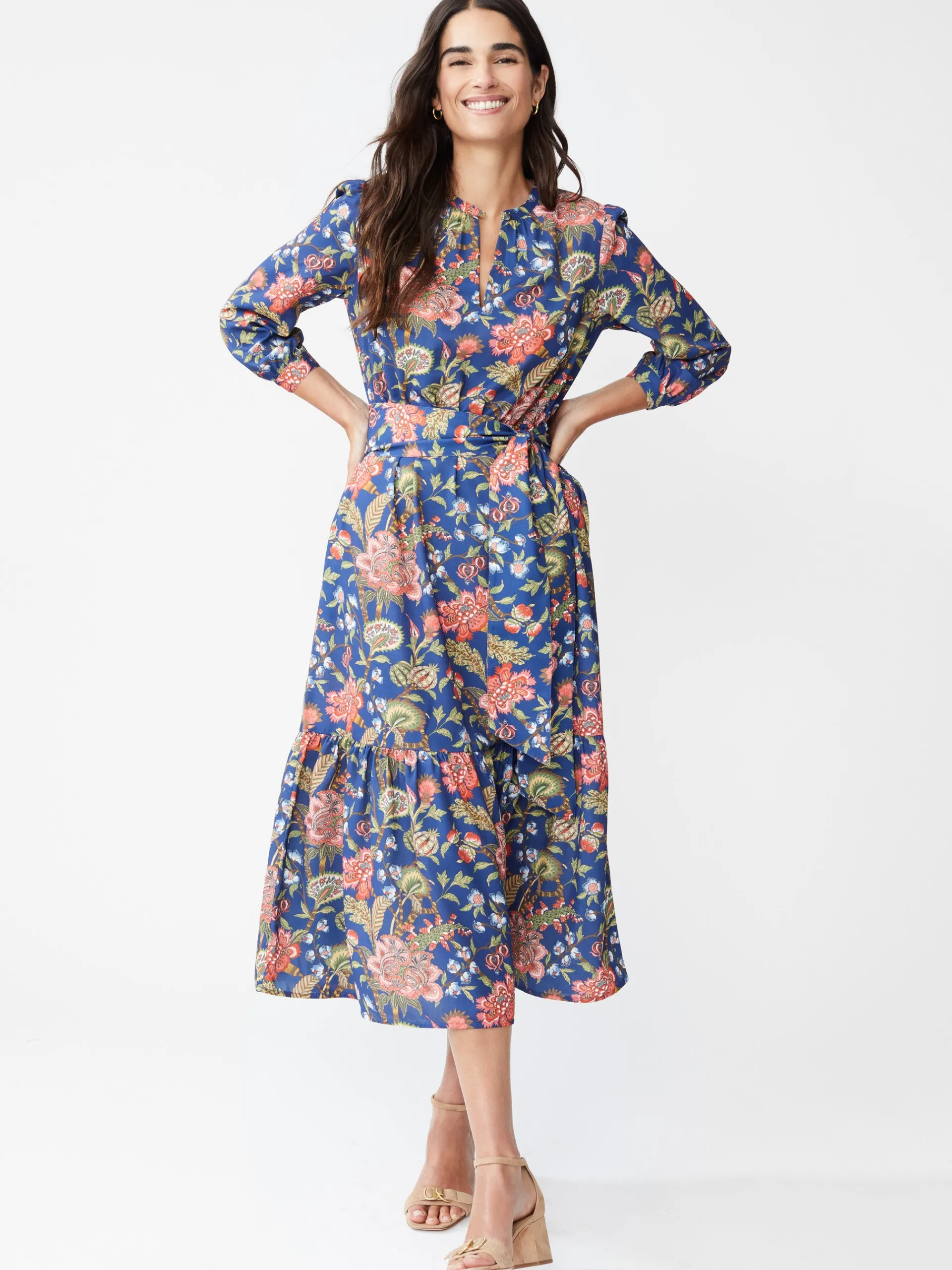 J.McLaughlin Cerina Dress in Baroque Bloom Navy/Multi Store