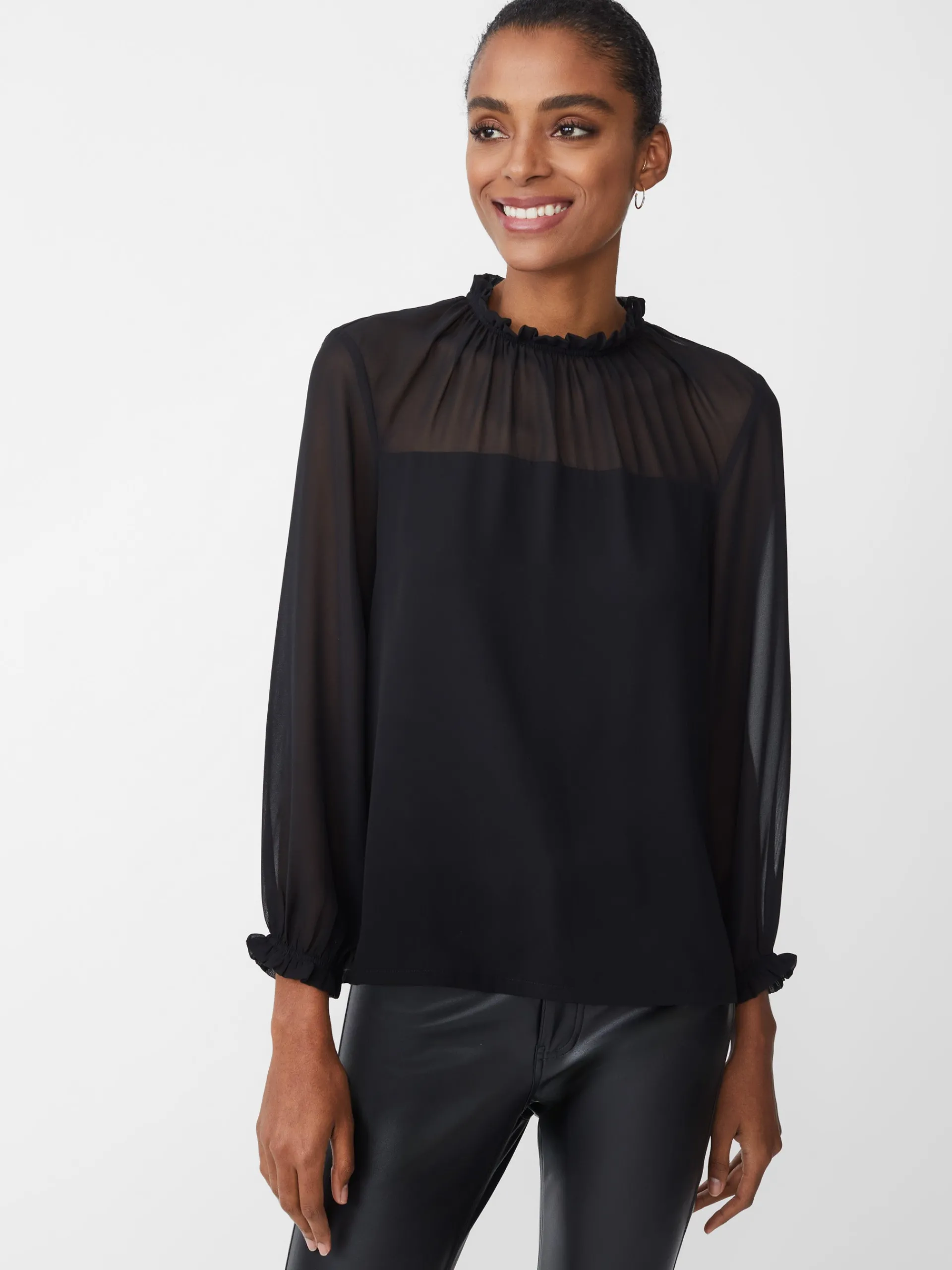 J.McLaughlin Clelia Blouse Black Sale
