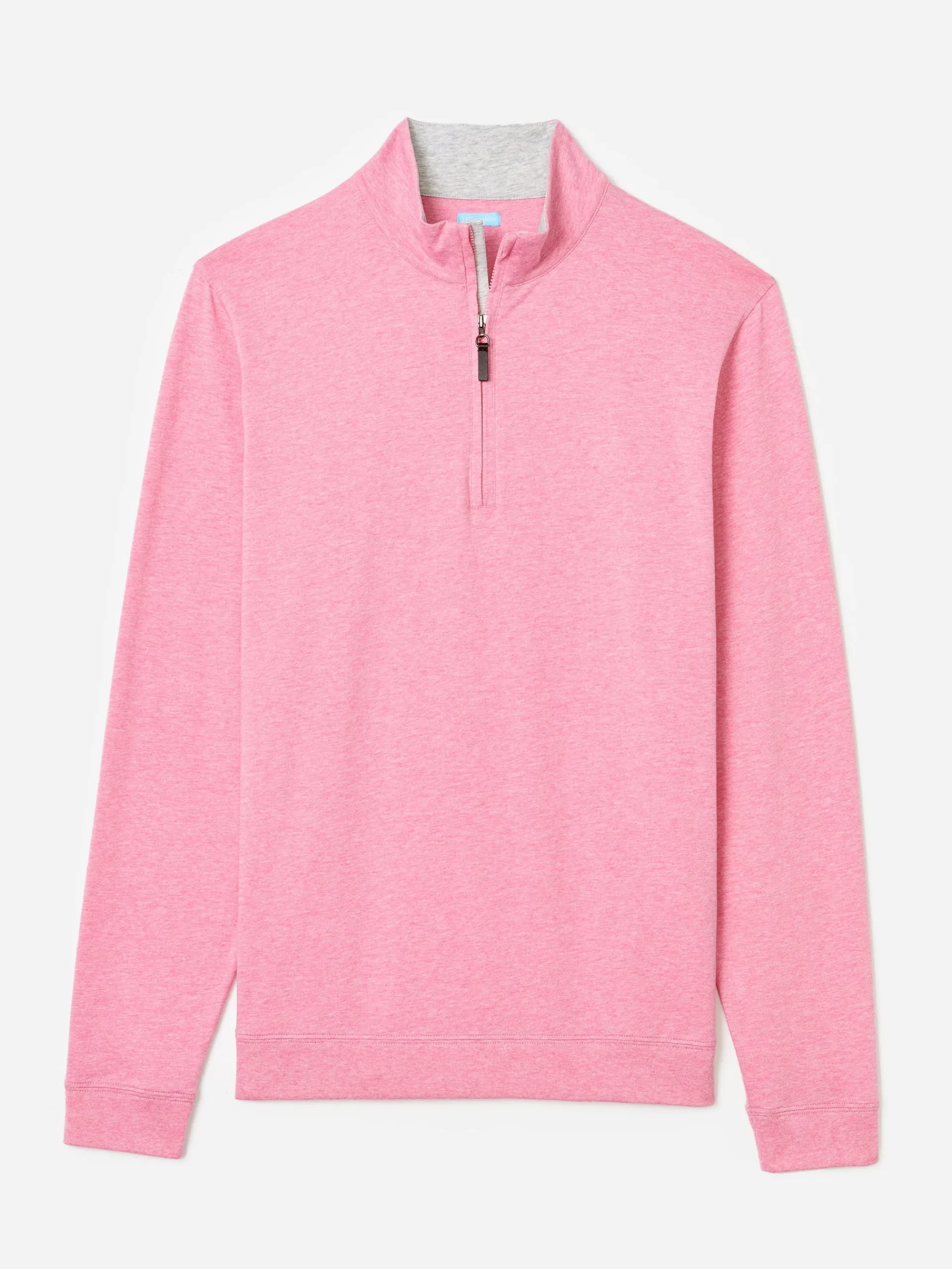 J.McLaughlin Clermont Cotton 1/4 Zip HeatherPink Best Sale