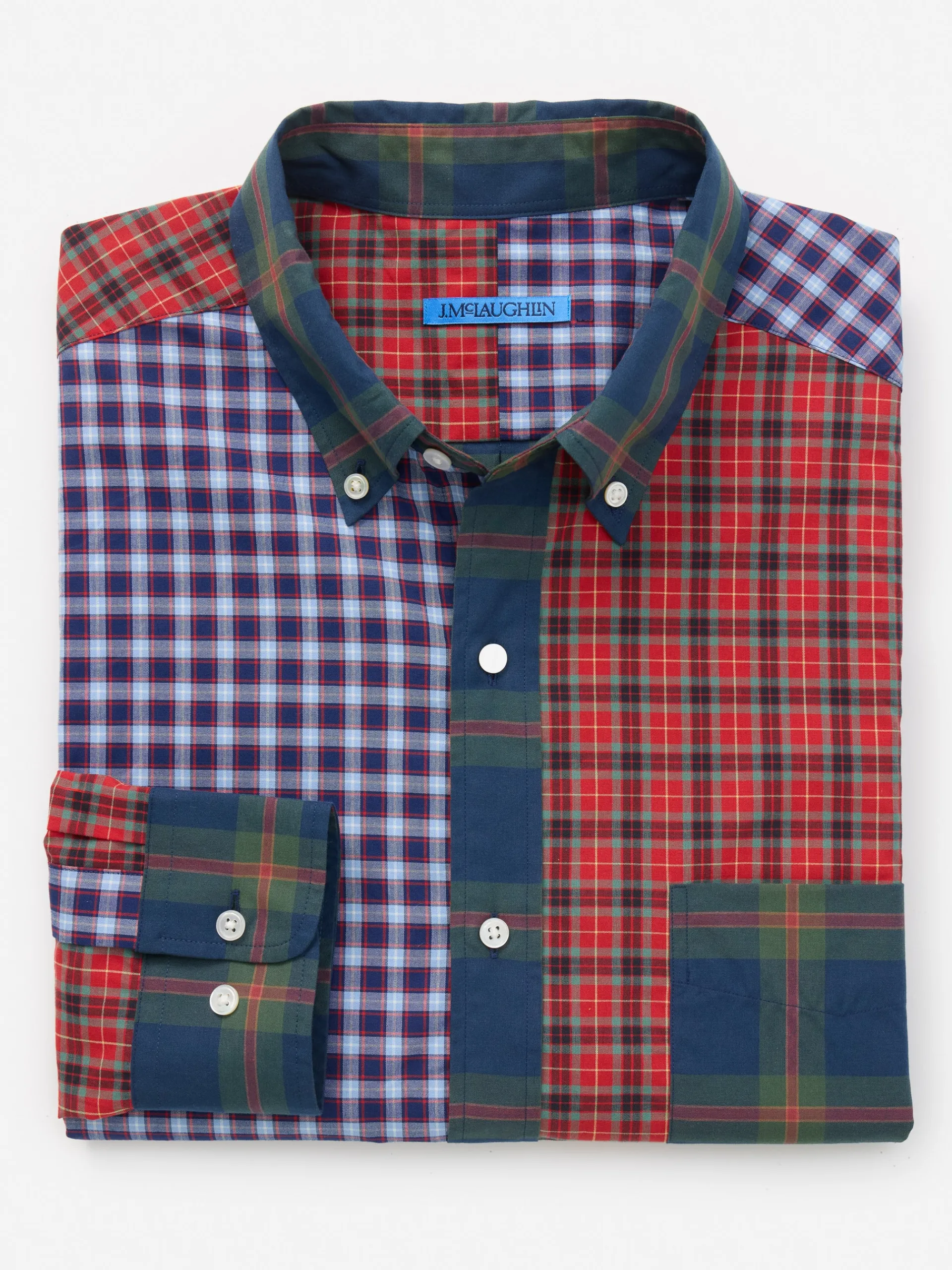 J.McLaughlin Collis Classic Fit Shirt in Plaid MultiColor Discount