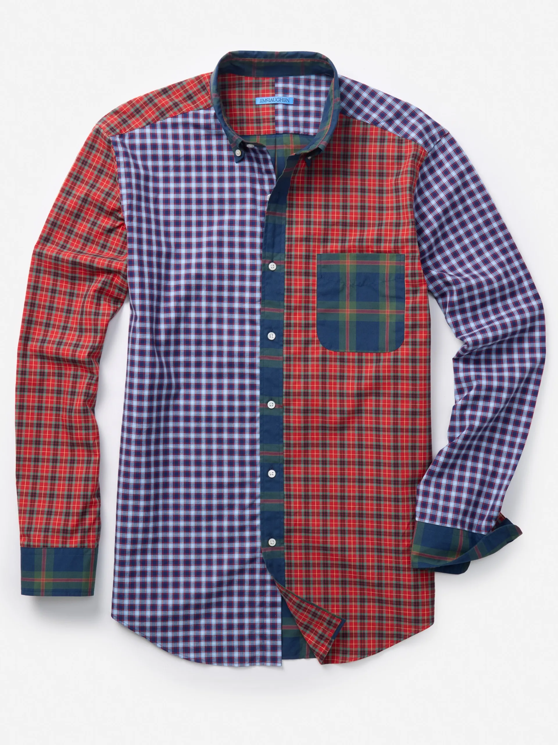 J.McLaughlin Collis Classic Fit Shirt in Plaid MultiColor Discount