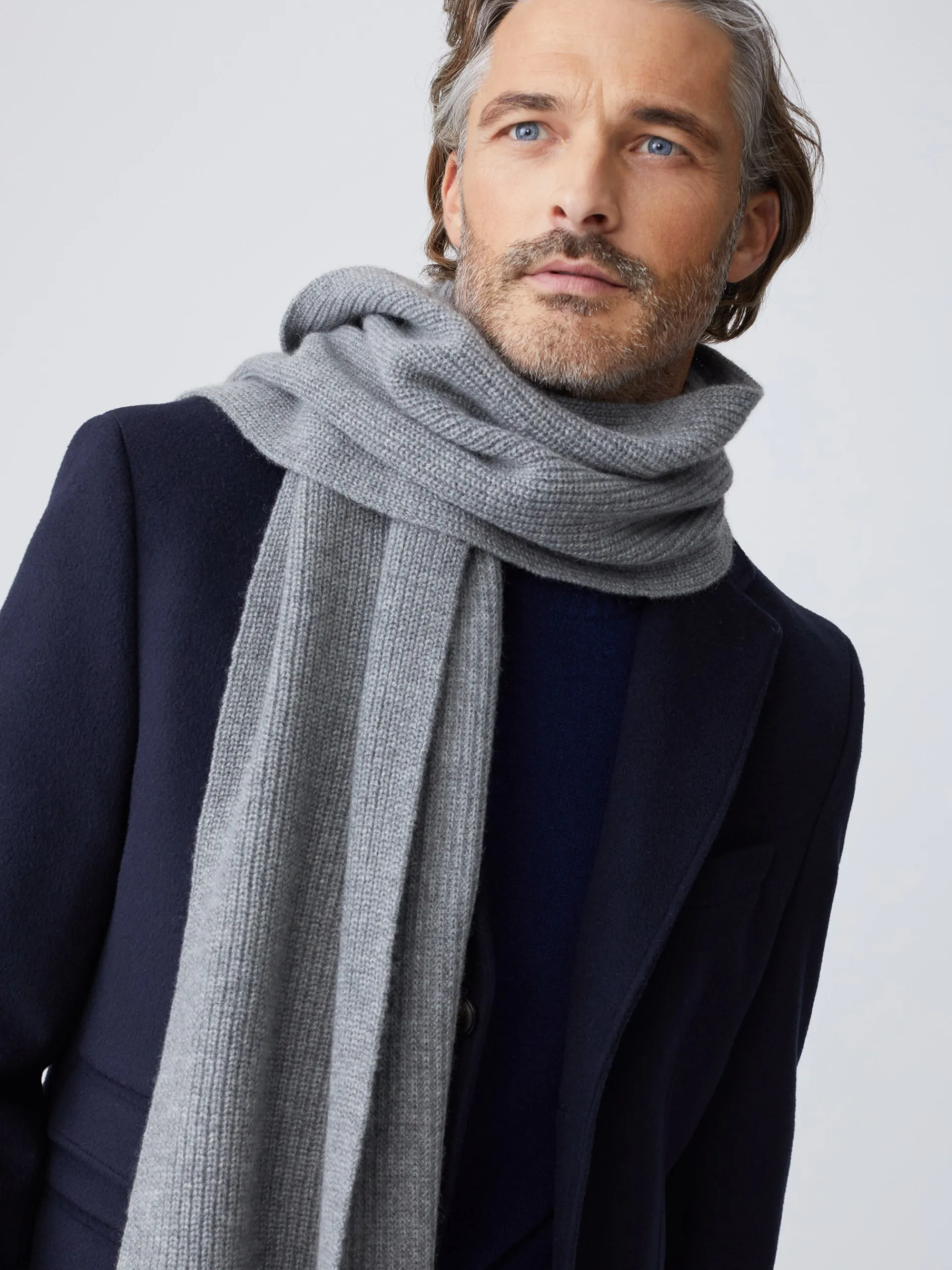 J.McLaughlin Colton Cashmere Scarf LightGrey Discount