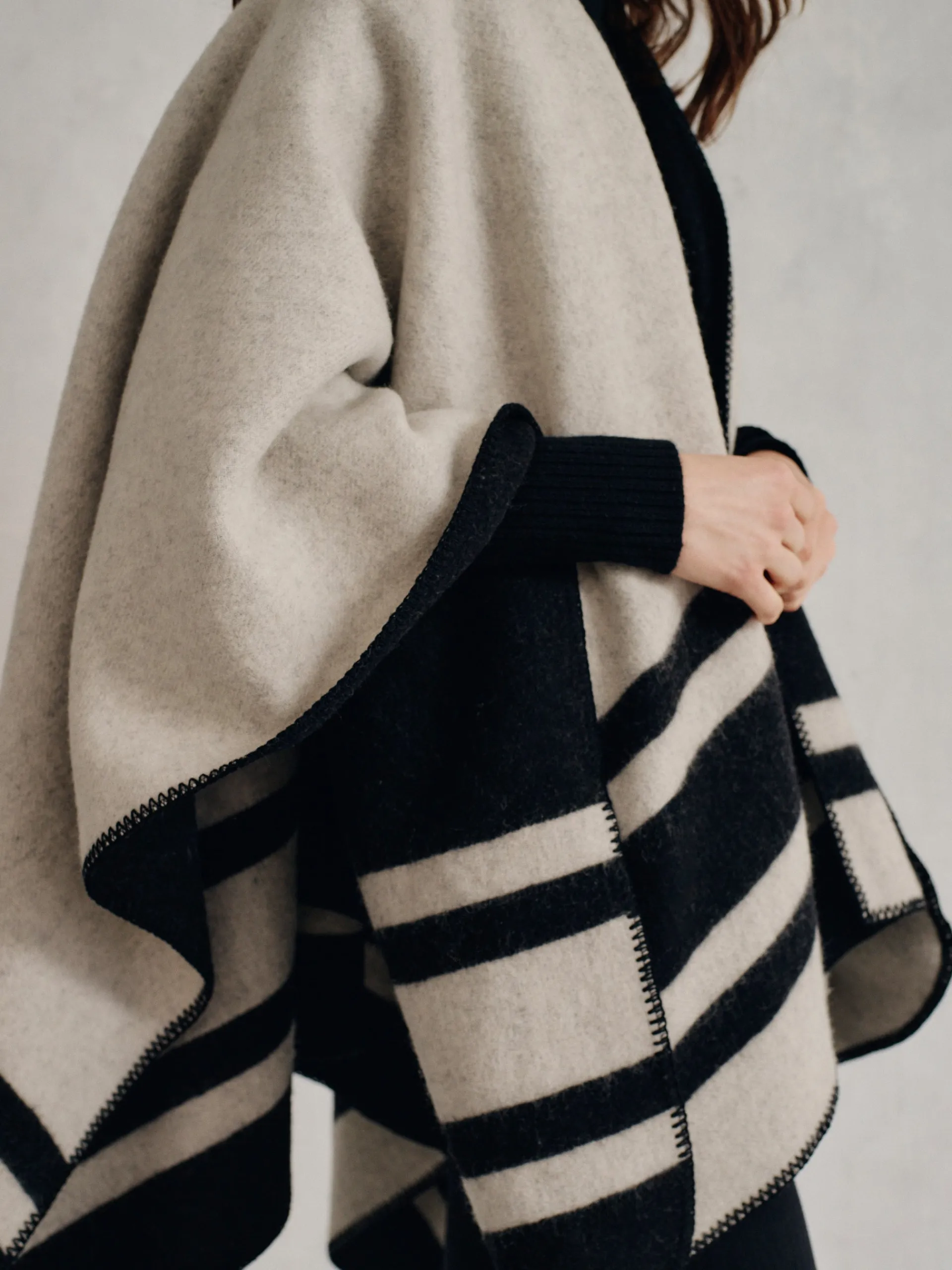 J.McLaughlin Deanna Reversible Wrap in Color Block Black/OffWhite Sale