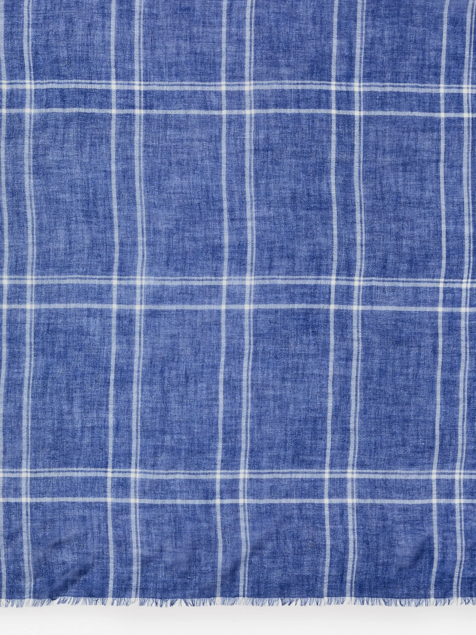 J.McLaughlin Del Mar Scarf in Window Pane OffWhite/Denim Store