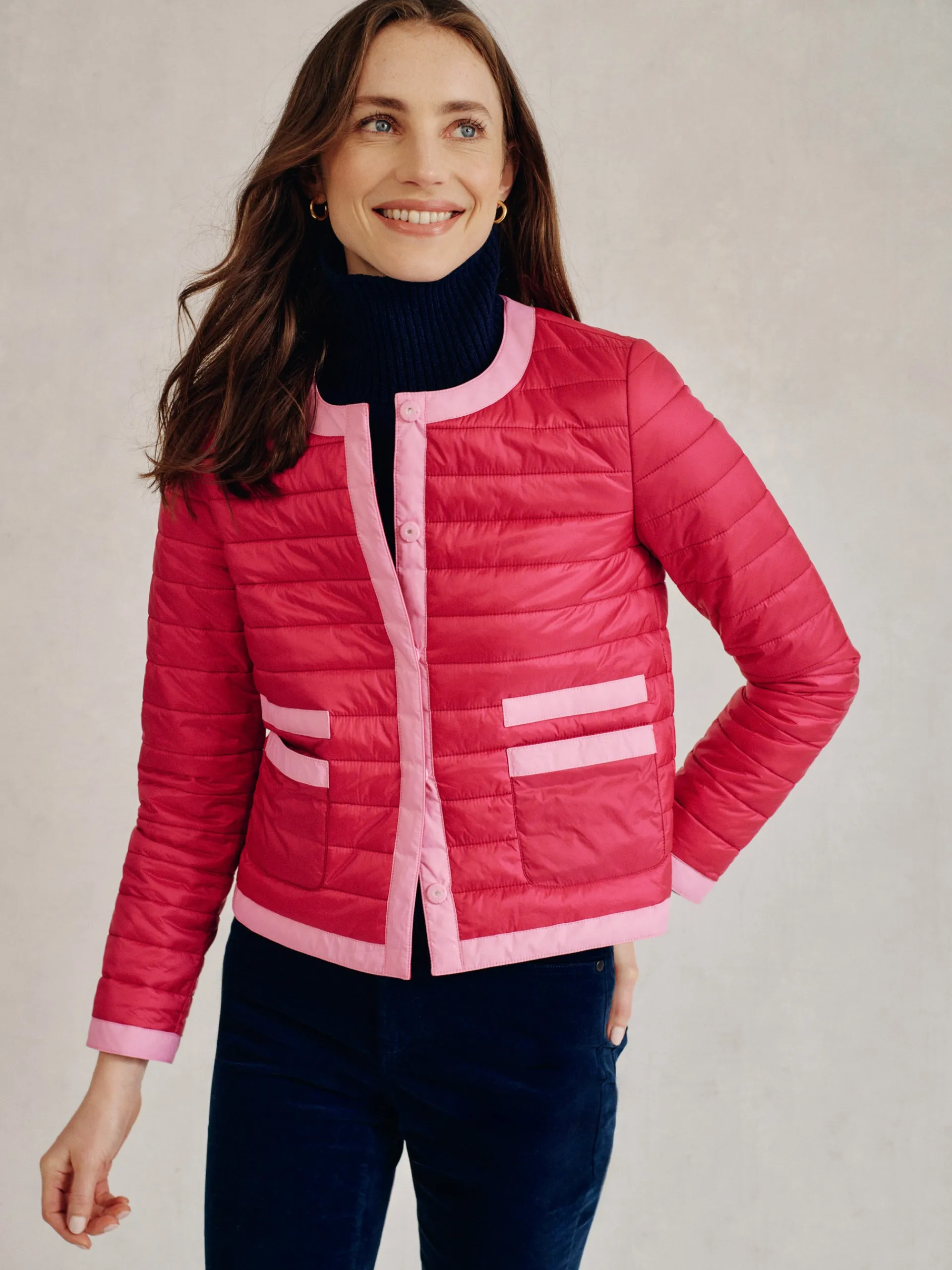 J.McLaughlin Eva Puffer Jacket Fuchsia Best Sale