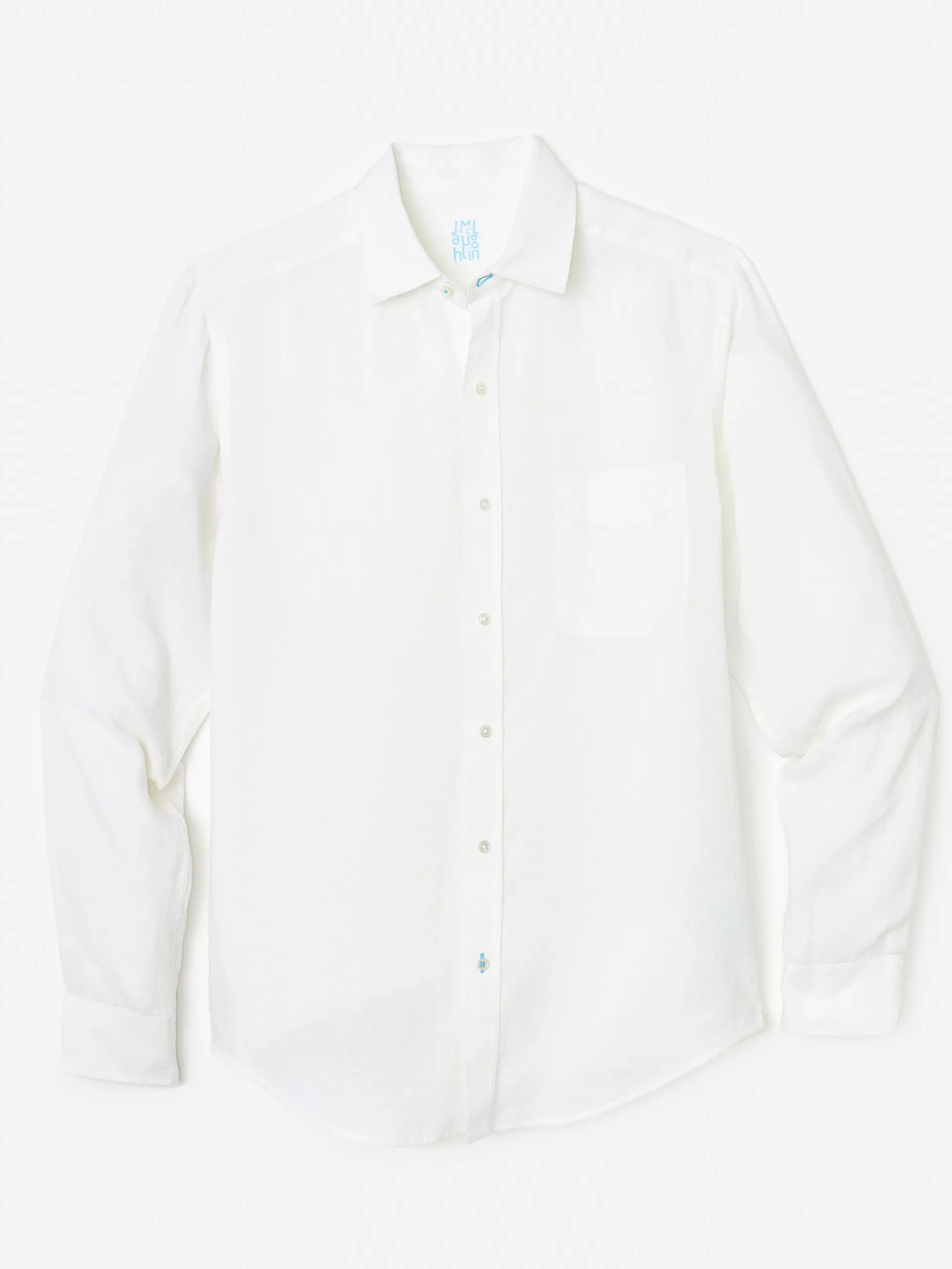 J.McLaughlin Gramercy Classic Fit Linen Shirt white Cheap