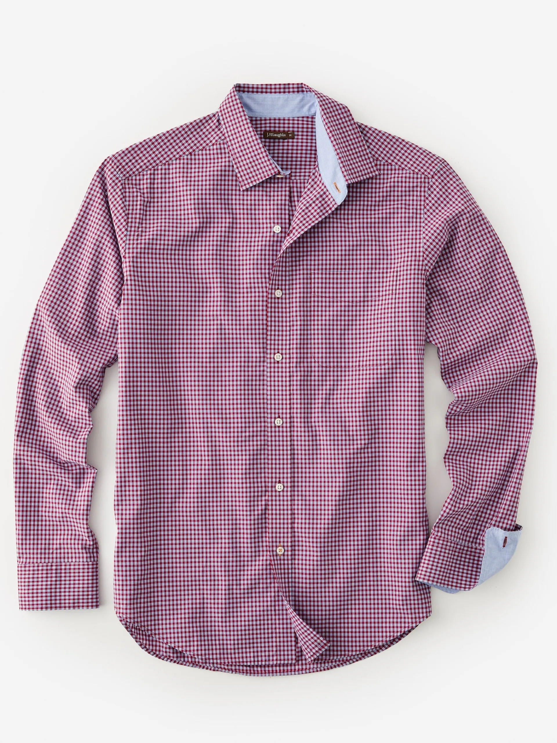 J.McLaughlin Gramercy Classic Fit Shirt in Plaid Red/Blue Shop