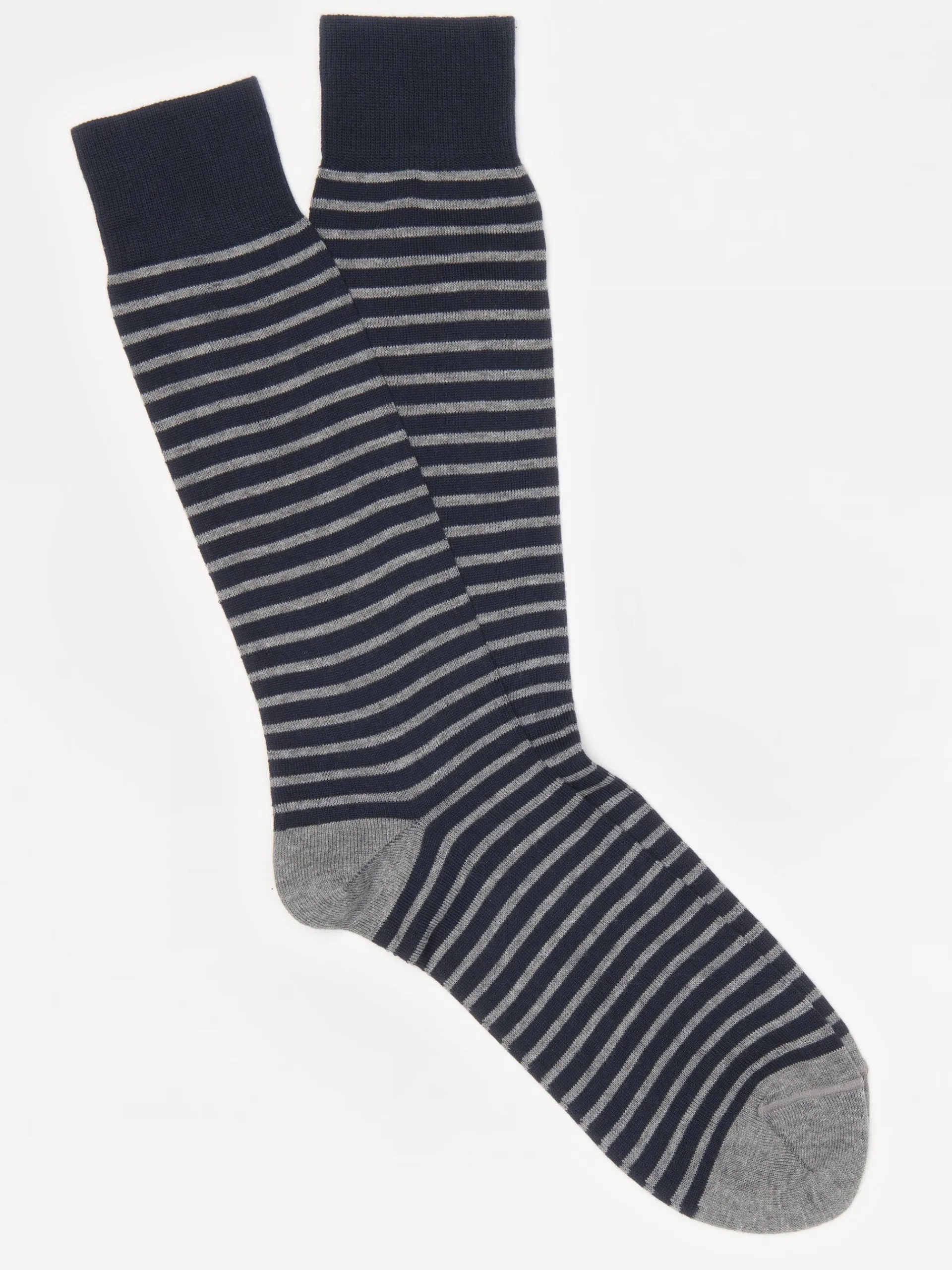 J.McLaughlin Horizontal Stripe Socks Navy/HeatherGrey Outlet