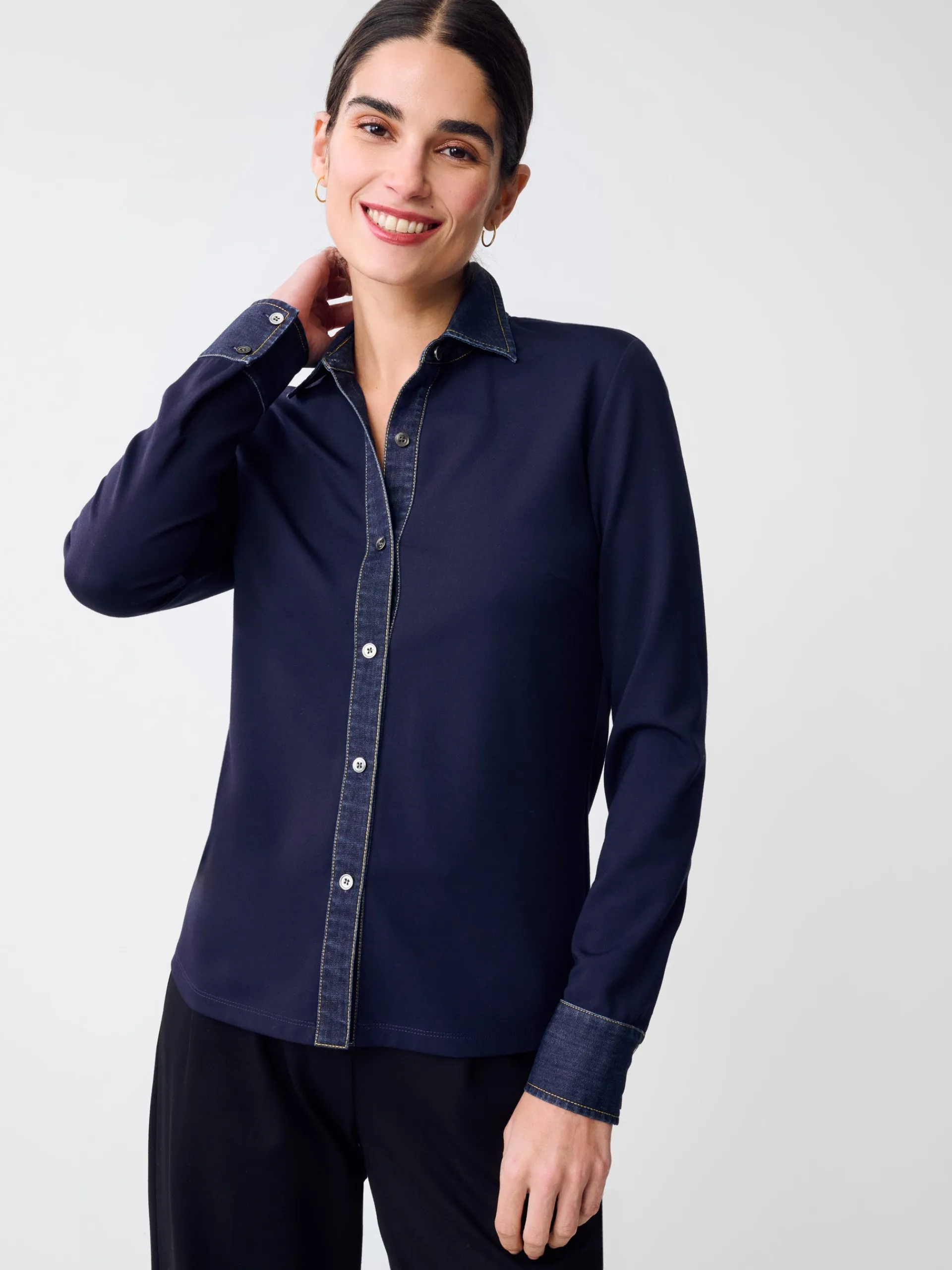 J.McLaughlin Joyann Shirt WinterNavy Best Sale