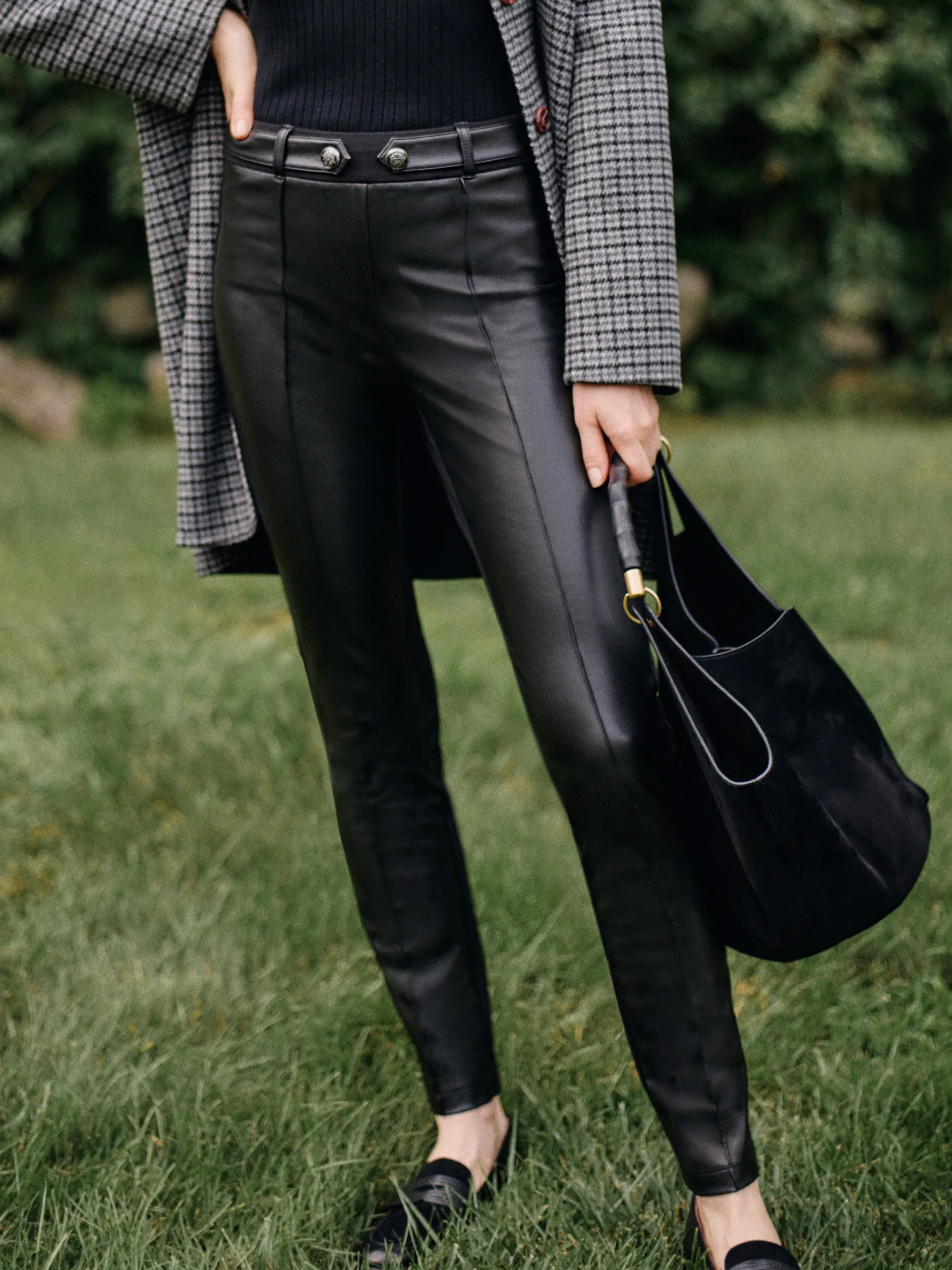 J.McLaughlin Jules Vegan Leather Leggings Black New