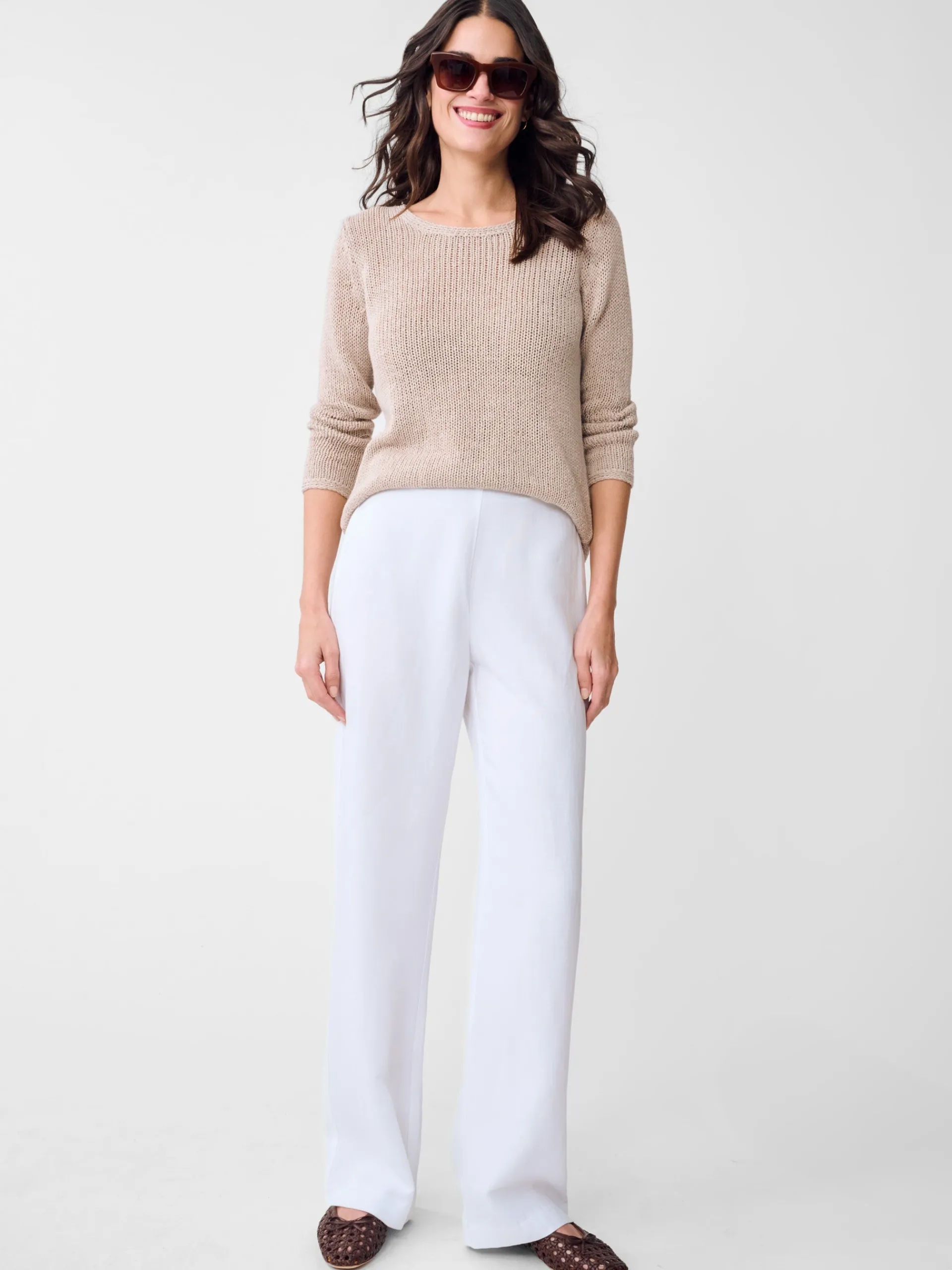 J.McLaughlin Kilian Linen Blend Pants White Sale