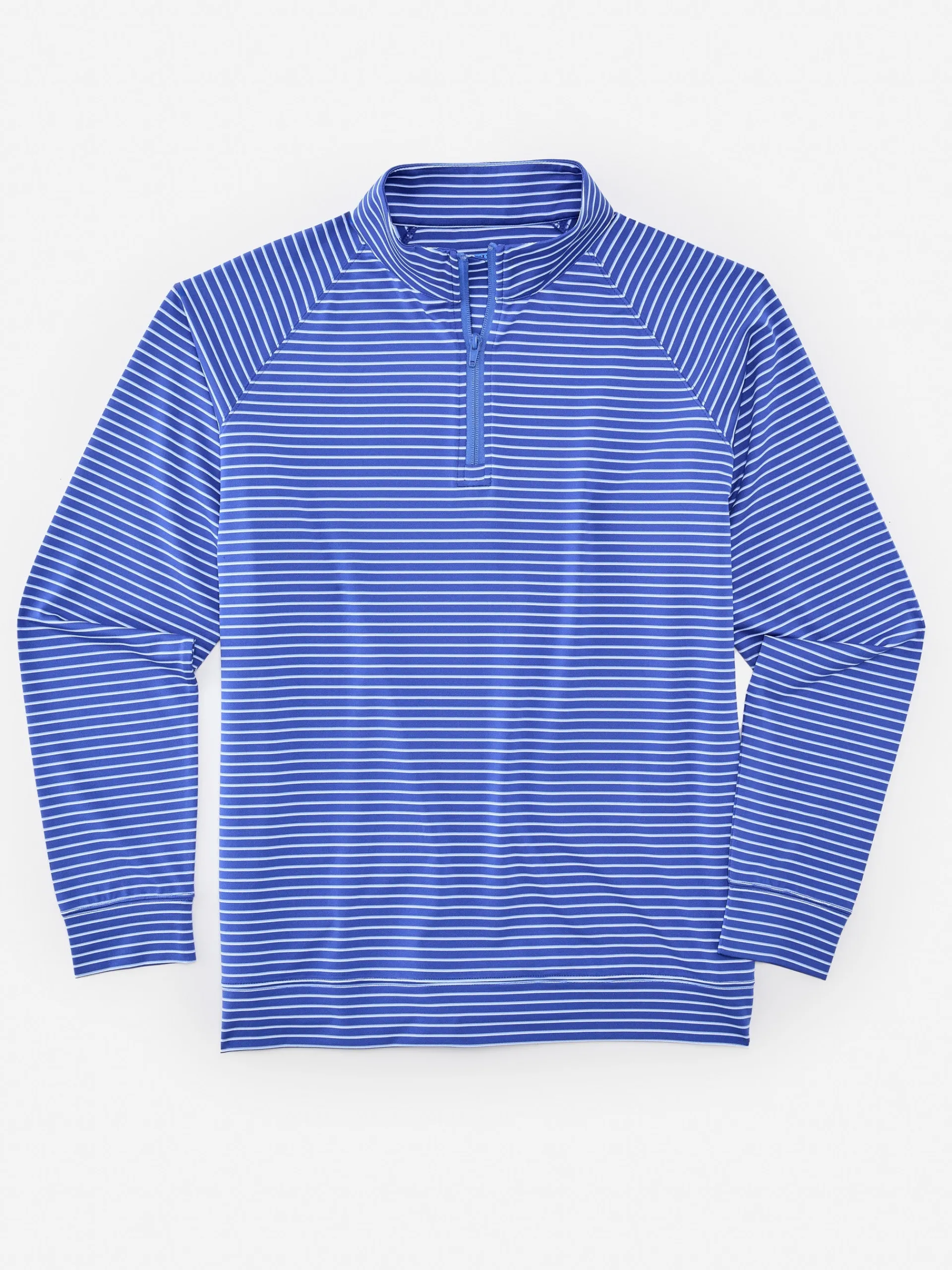 J.McLaughlin Kosta Performance 1/2 Zip in Murphy Stripe Blue/LightBlue/White Clearance