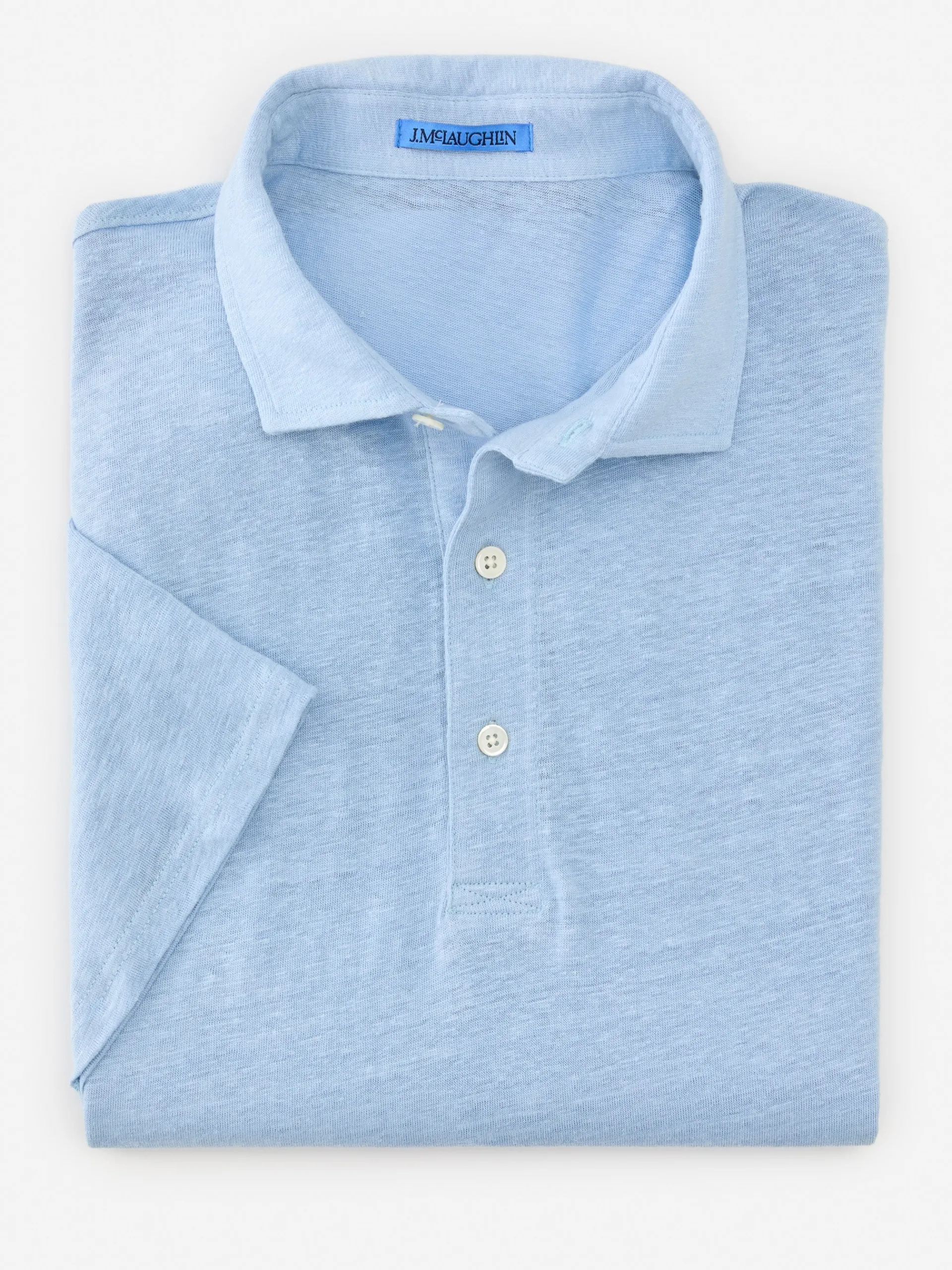 J.McLaughlin Larkspur Linen Polo LightBlue Outlet