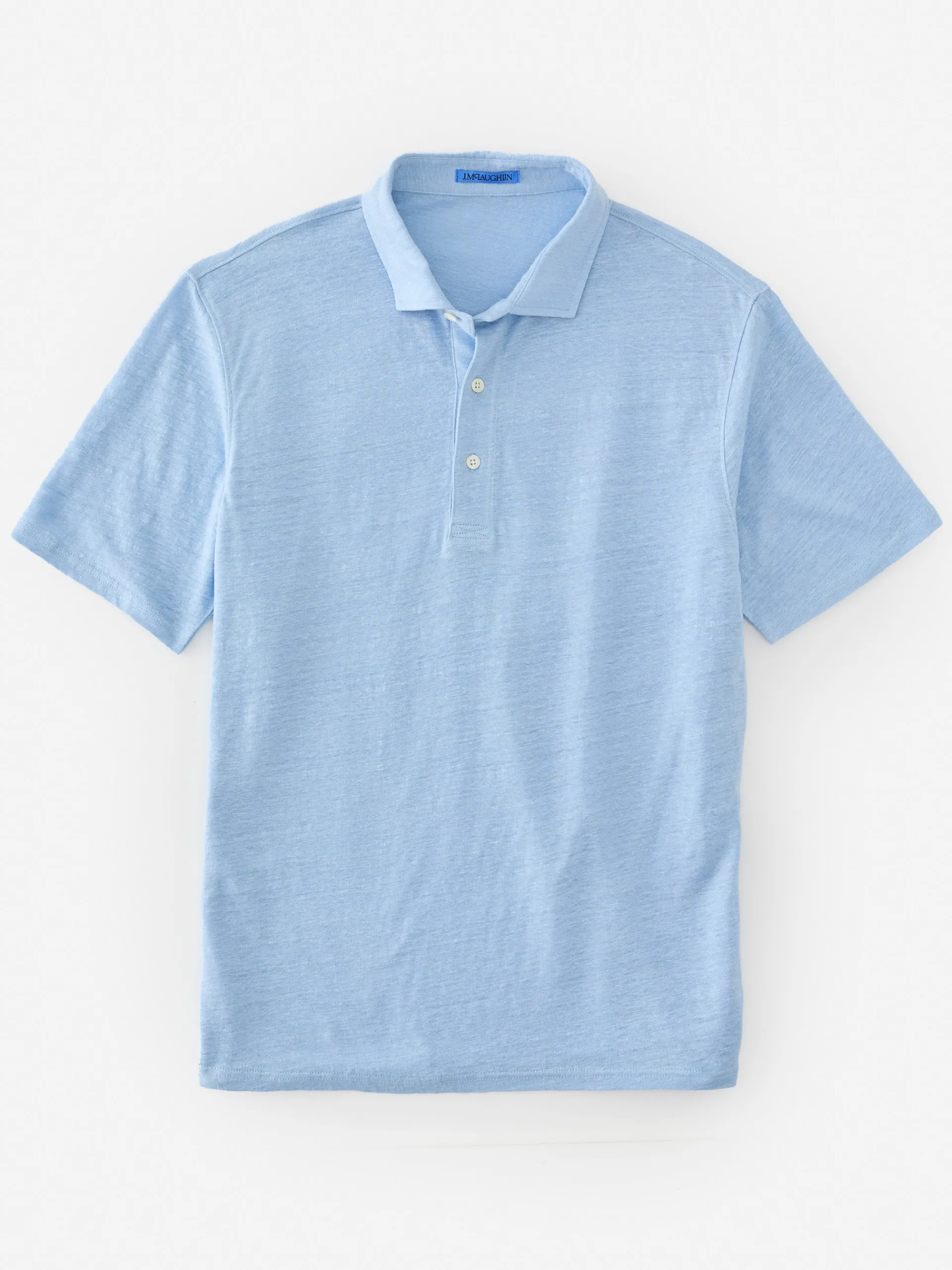 J.McLaughlin Larkspur Linen Polo LightBlue Outlet