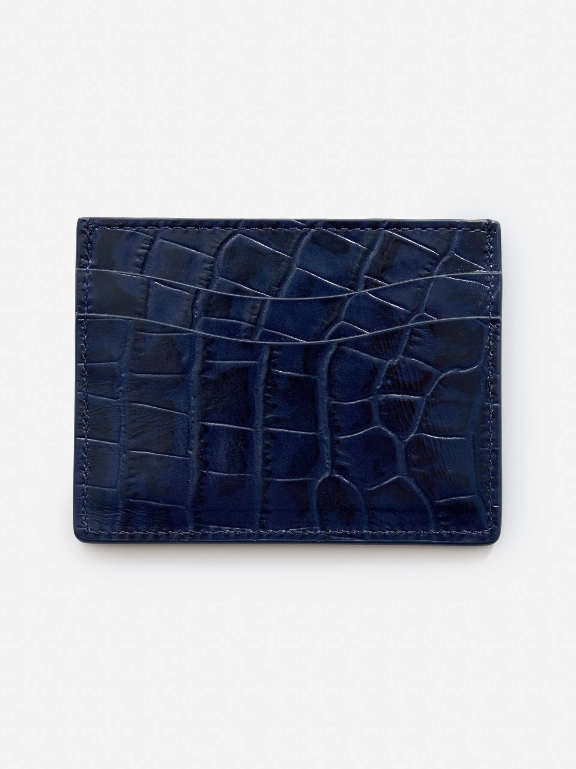 J.McLaughlin Leather Cardcase in Croc DeepBlue Shop