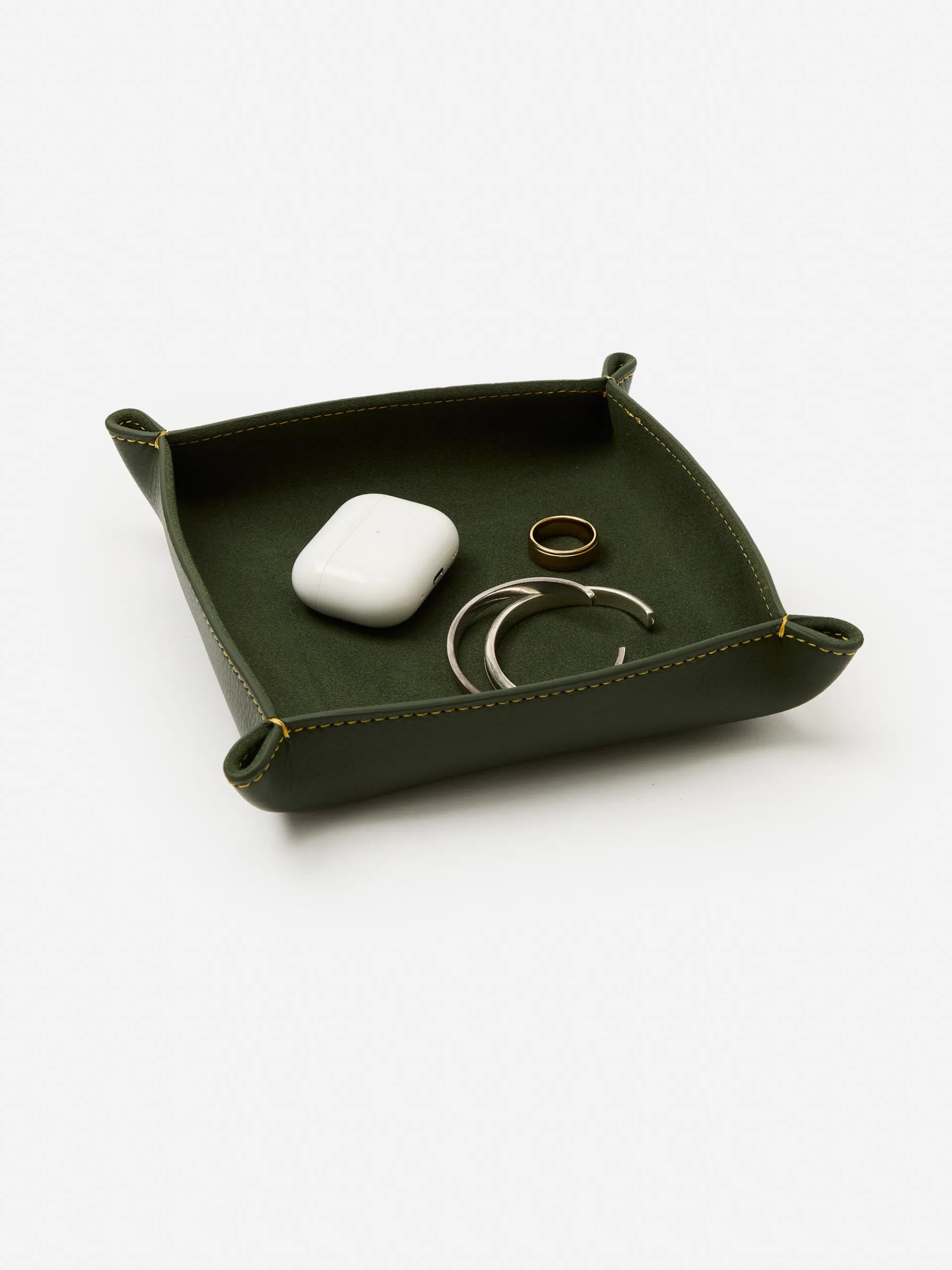 J.McLaughlin Leather Trinket Tray Green Clearance