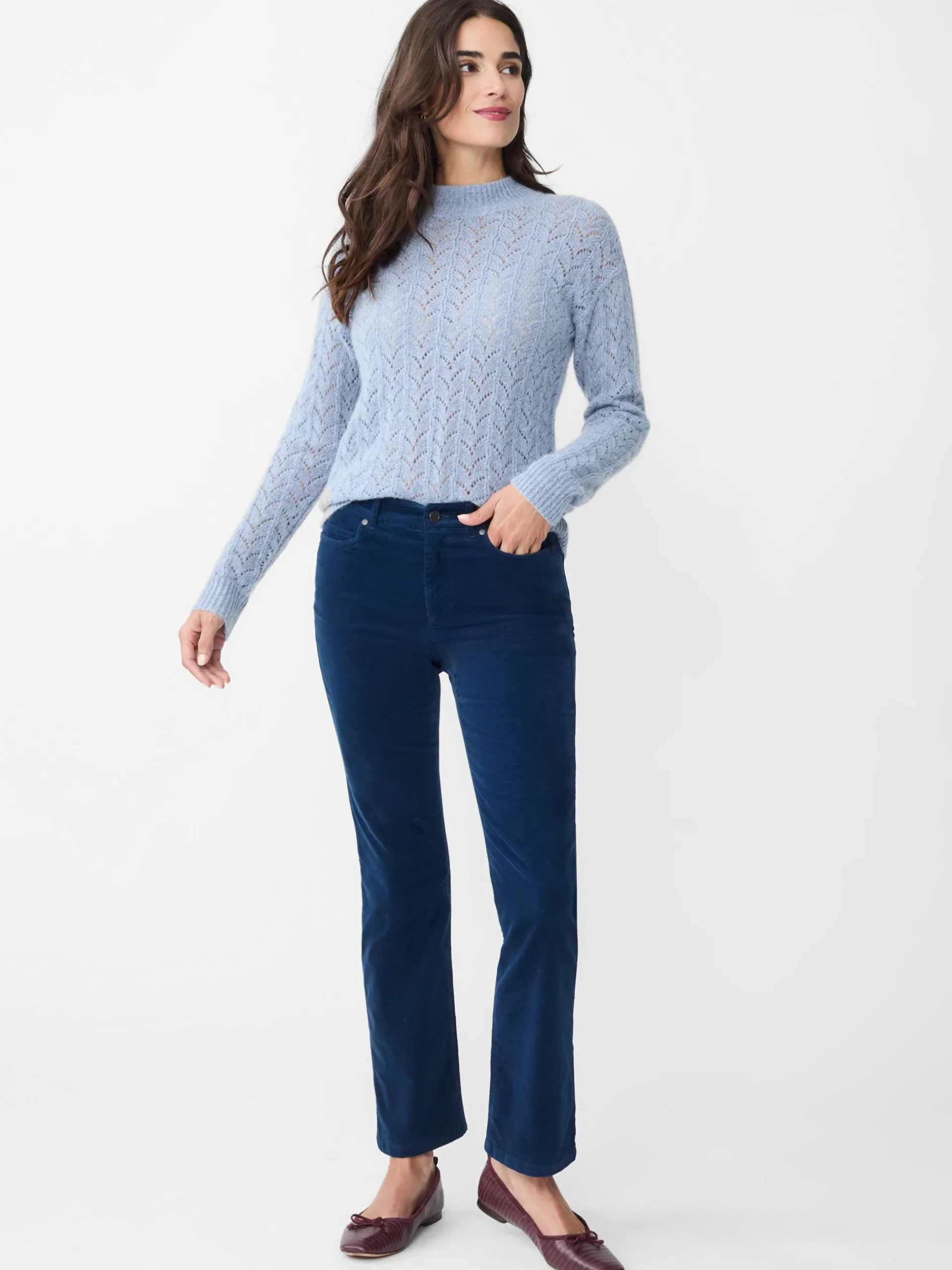 J.McLaughlin Lenni Velvet Jeans DeepSapphire Flash Sale