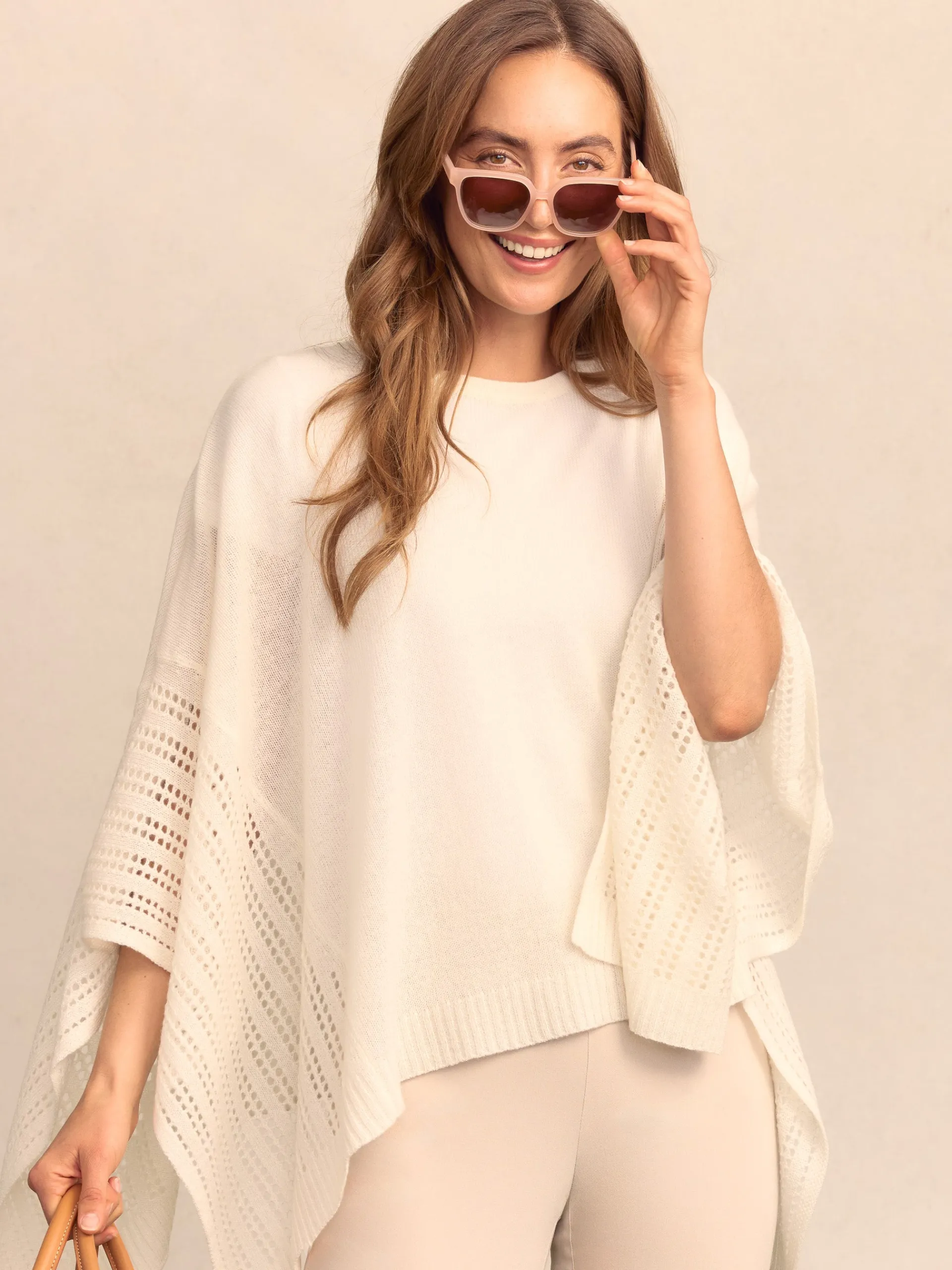 J.McLaughlin Libra Cashmere Poncho OffWhite Outlet