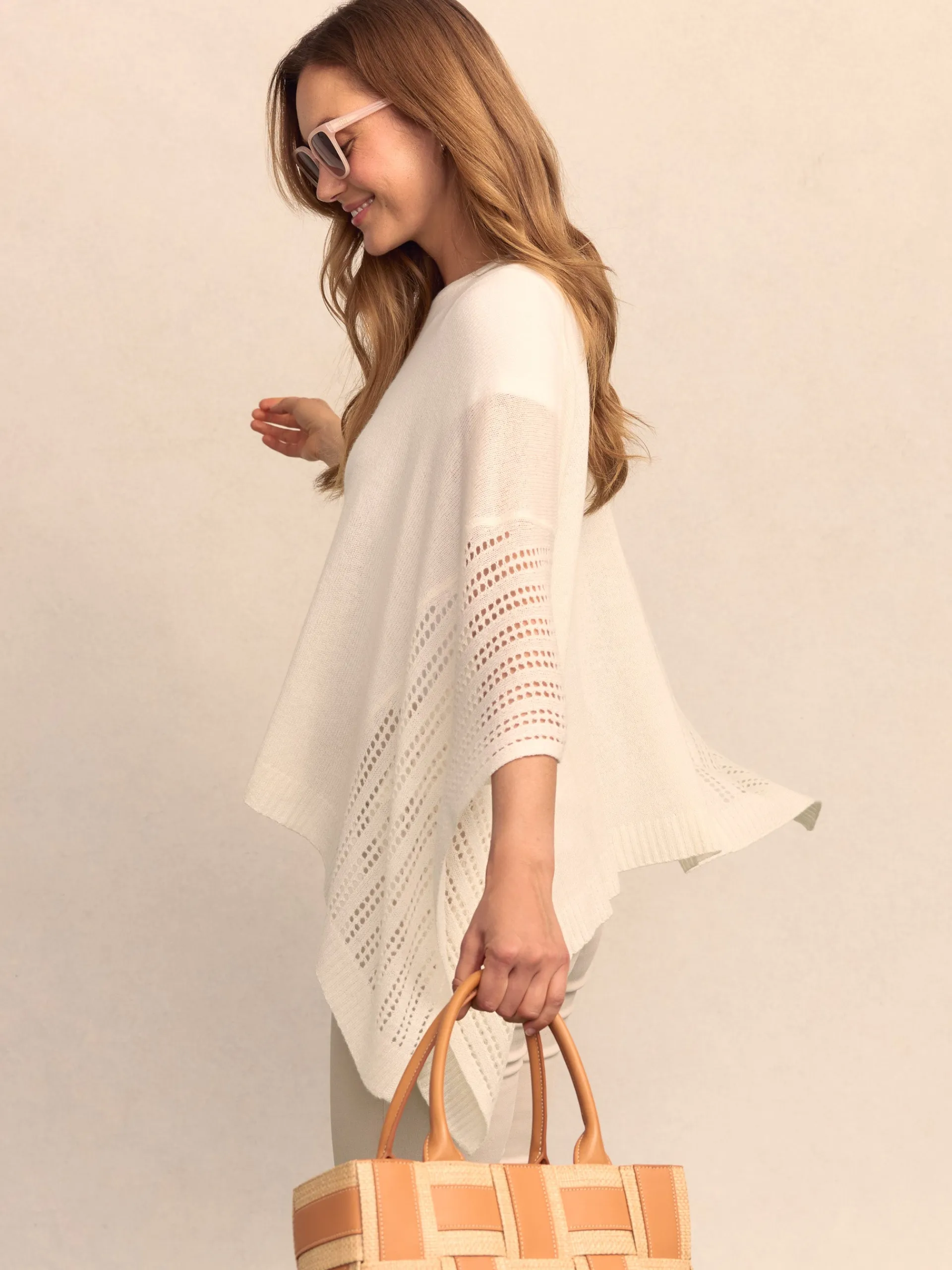 J.McLaughlin Libra Cashmere Poncho OffWhite Outlet