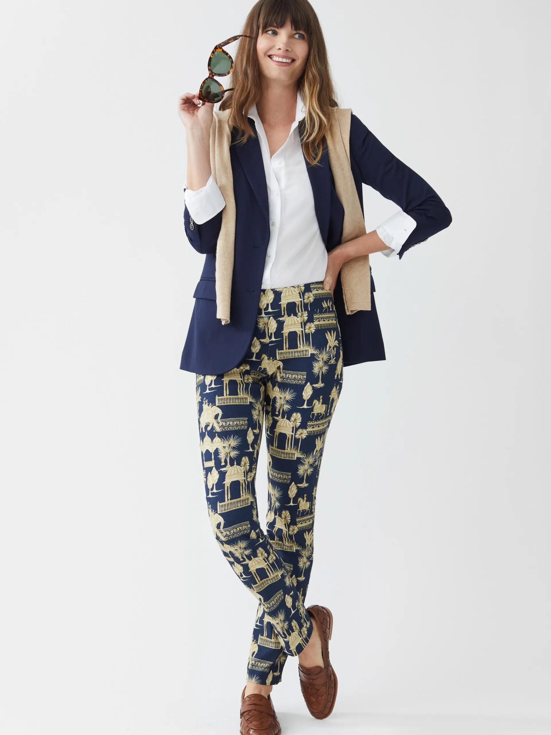 J.McLaughlin Masie Pants in Desert Toile Navy/Tan Cheap