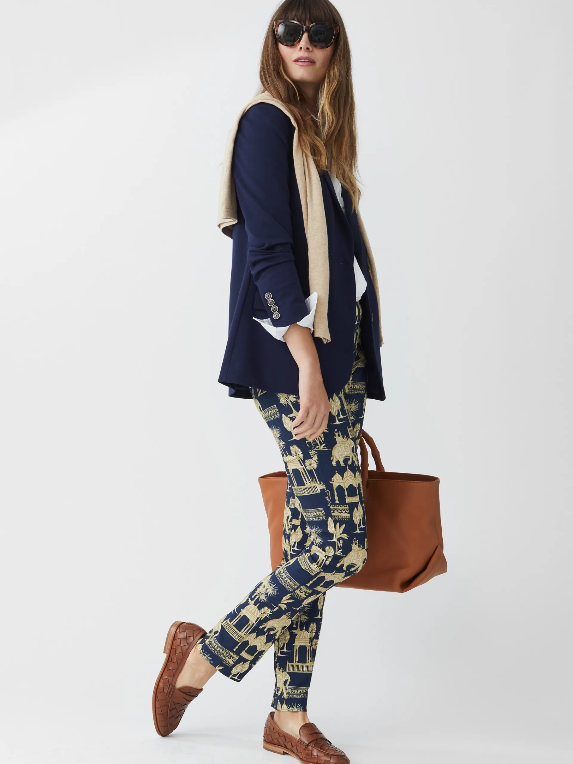 J.McLaughlin Masie Pants in Desert Toile Navy/Tan Cheap