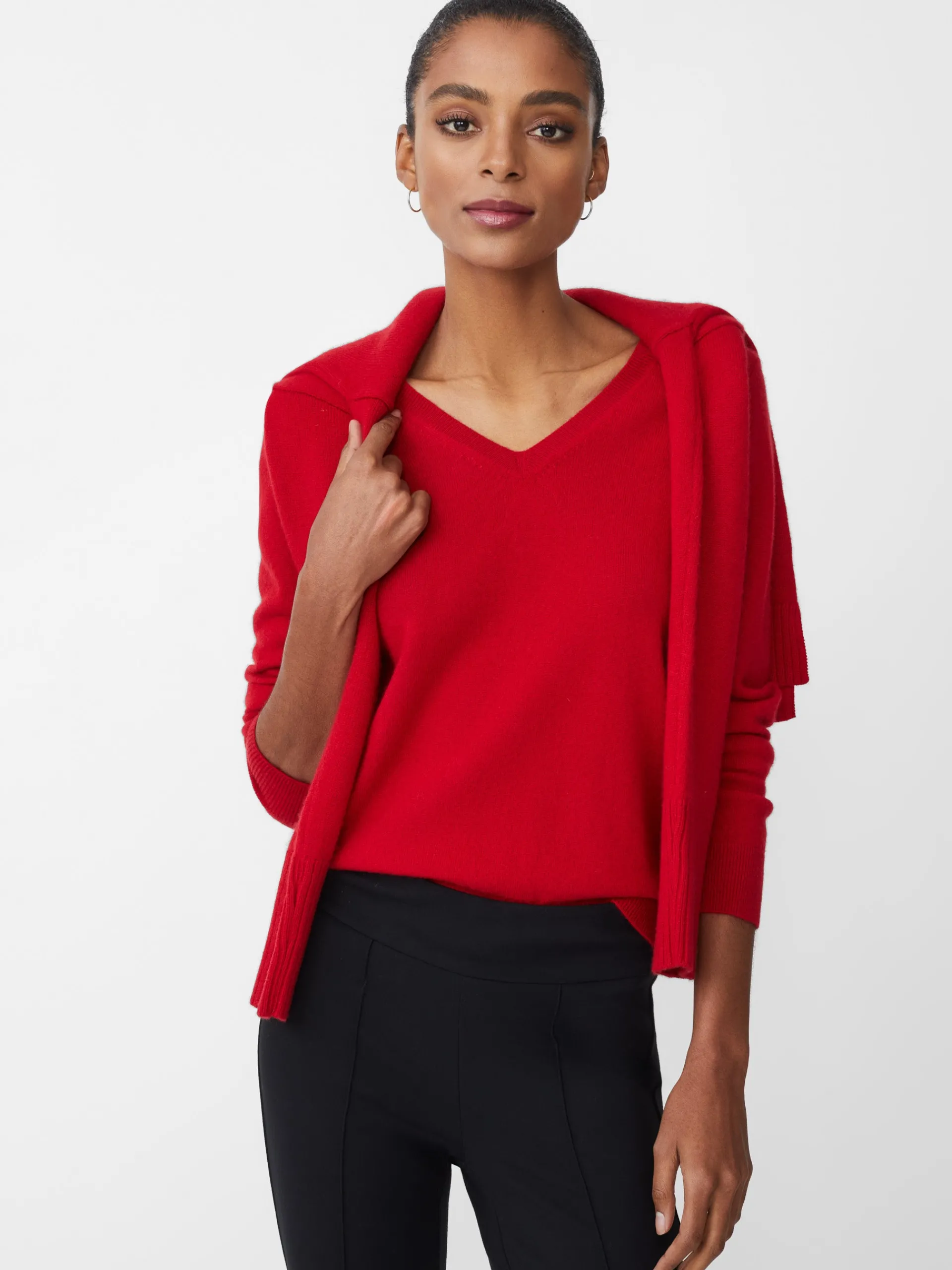 J.McLaughlin Maye Cashmere Sweater Rouge Clearance
