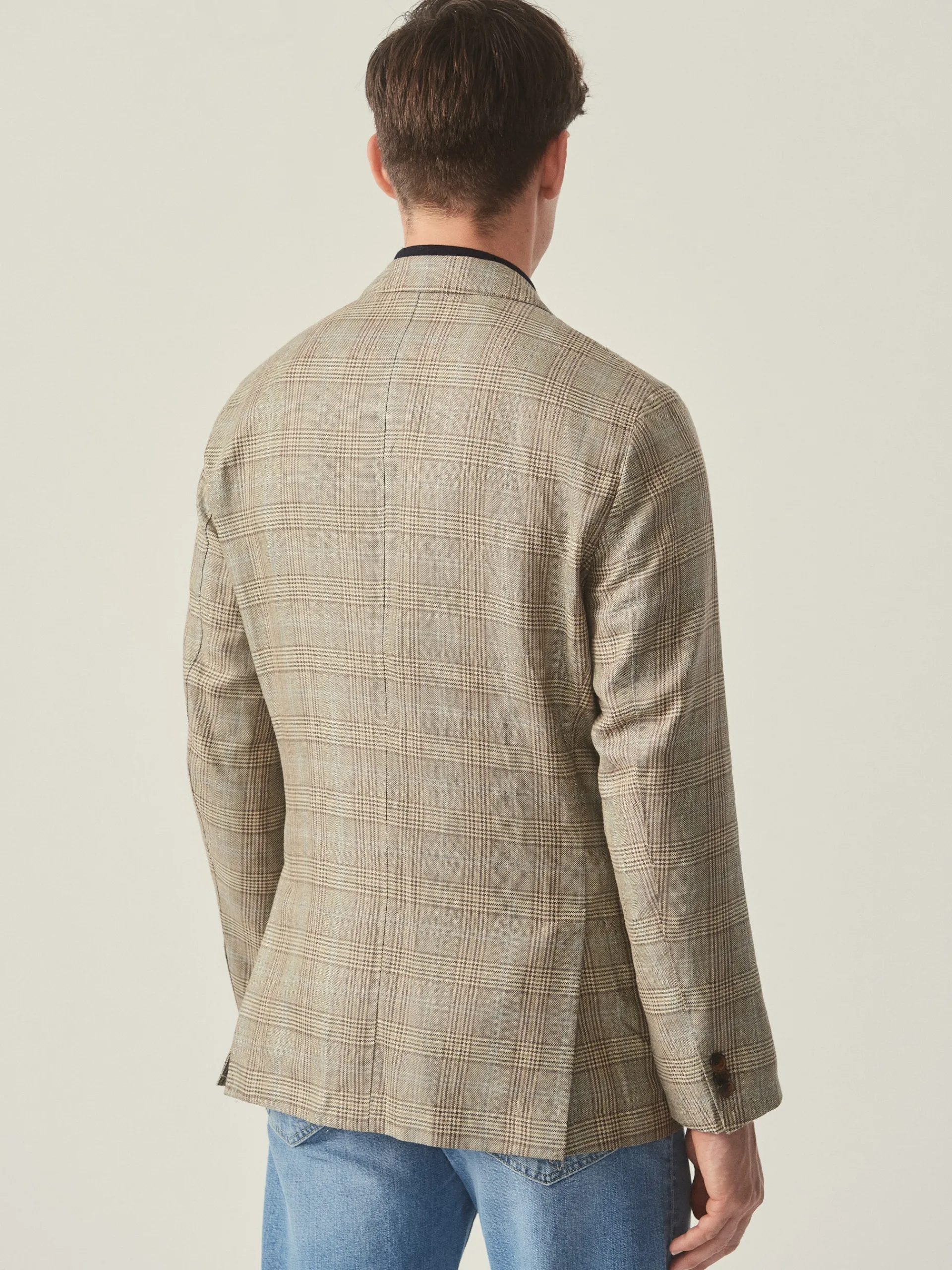 J.McLaughlin McCown Linen u0026 Wool Sport Coat in Glen Plaid Tan/Brown/Blue Shop