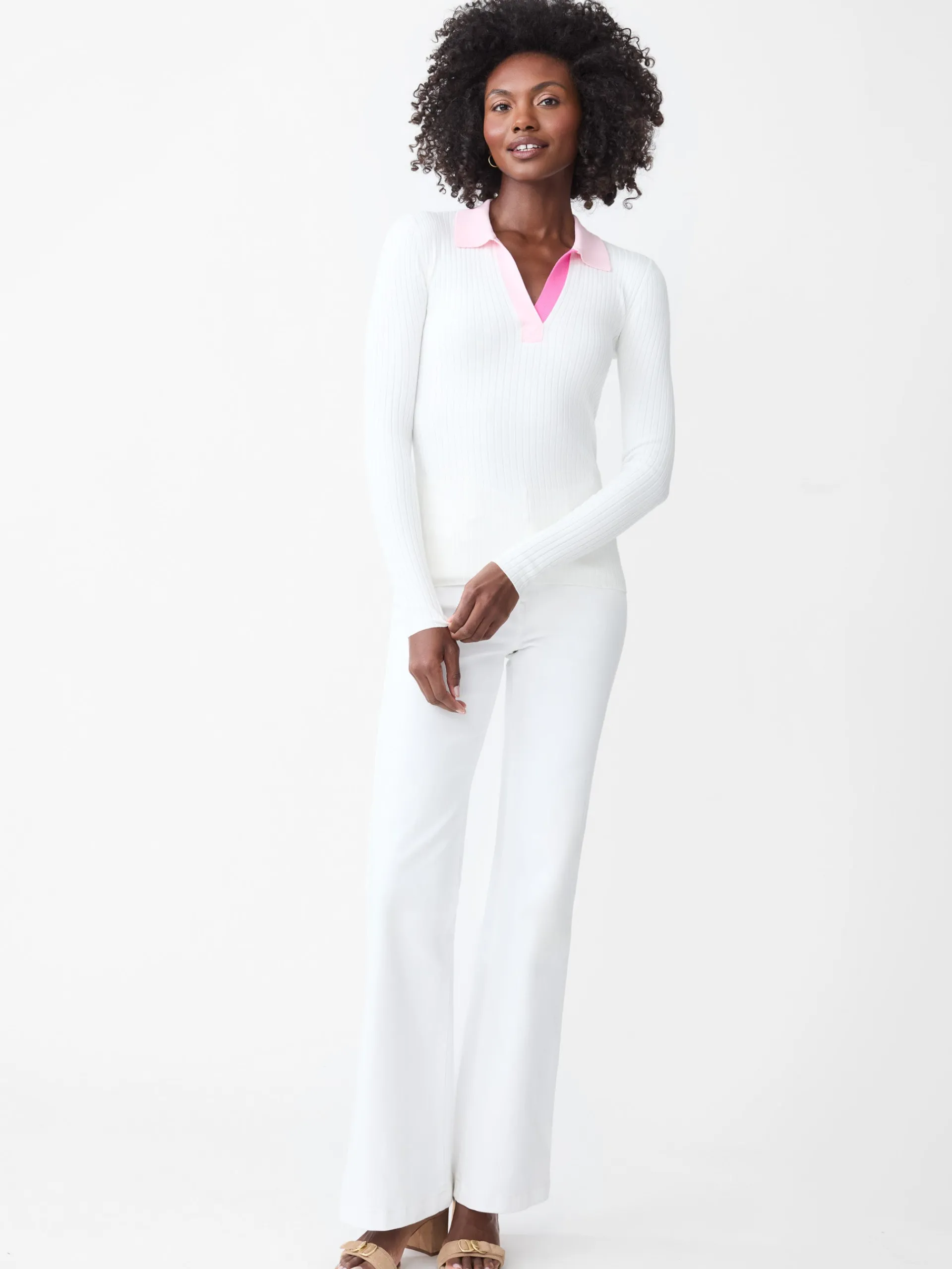 J.McLaughlin Michaela Sweater White/Pink Store