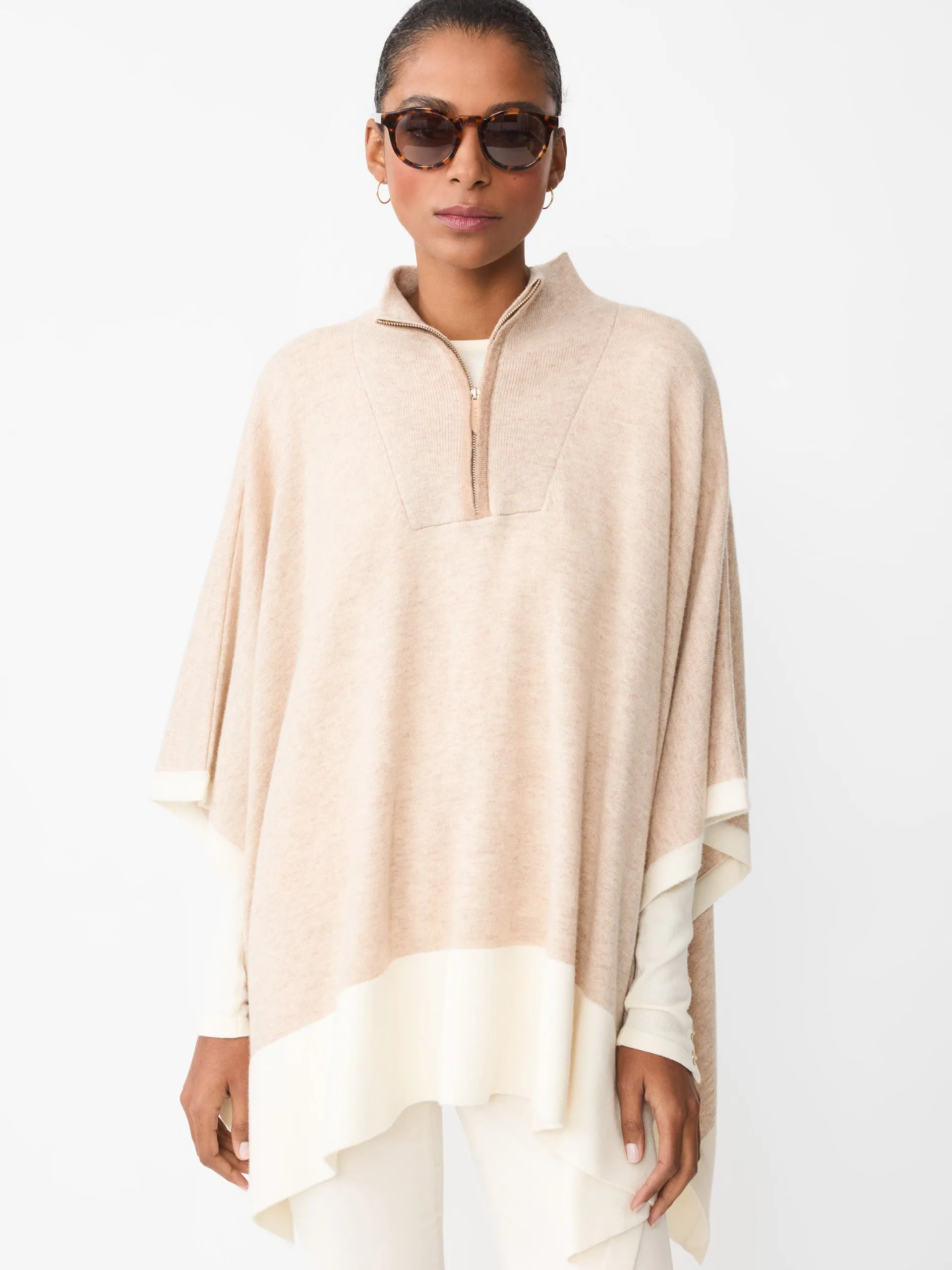 J.McLaughlin Misty Poncho Oatmeal/Ivory Outlet