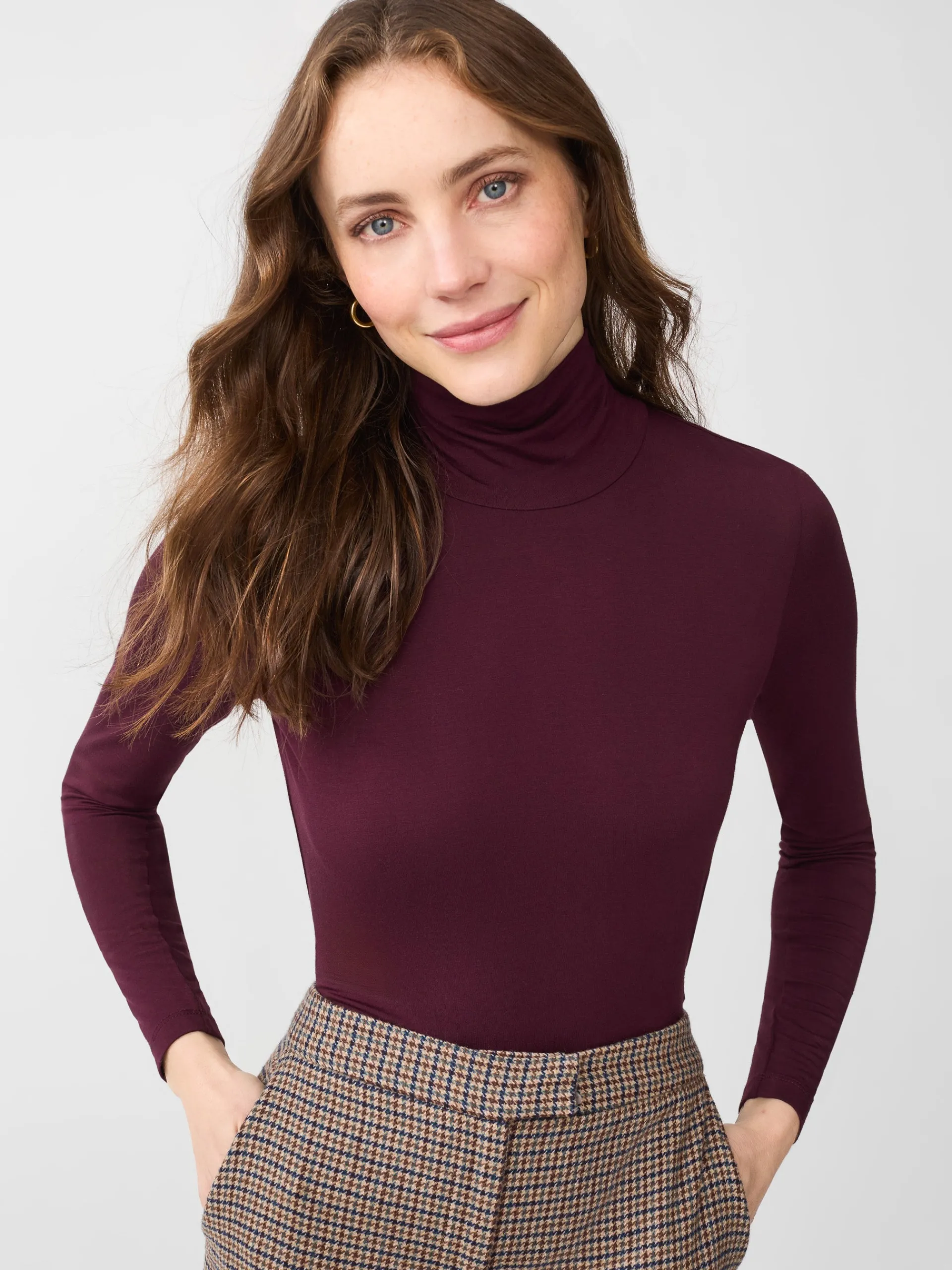 J.McLaughlin Nadia Turtleneck Burgundy Clearance