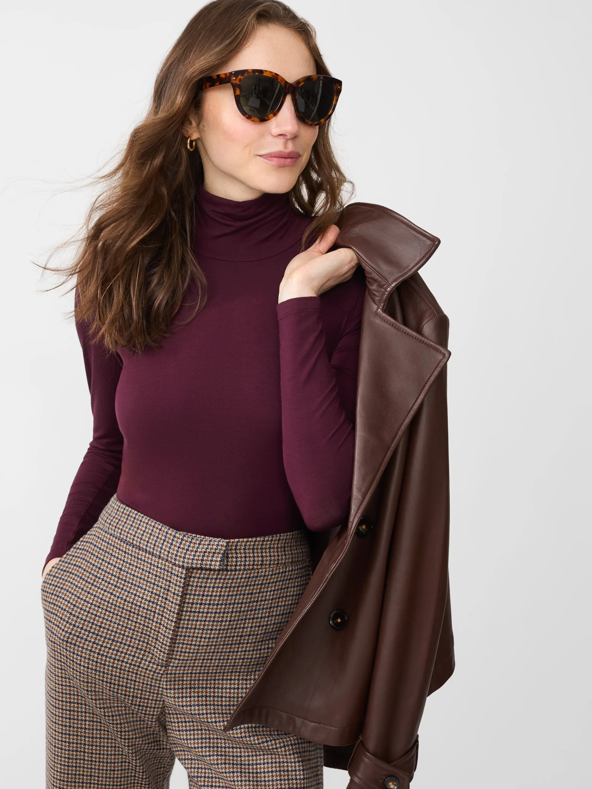 J.McLaughlin Nadia Turtleneck Burgundy Clearance