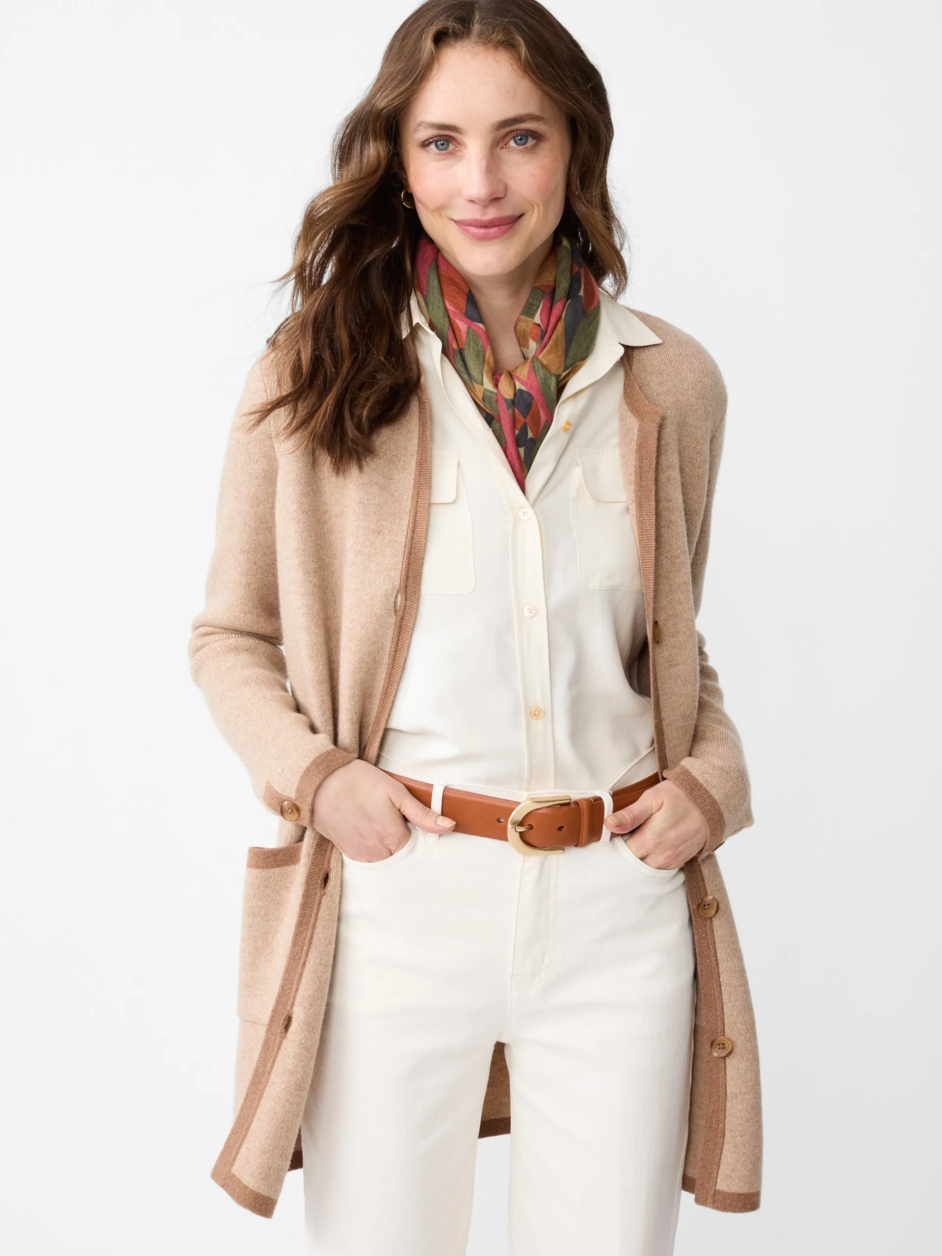 J.McLaughlin Nan Cardigan Camel/Tan Fashion