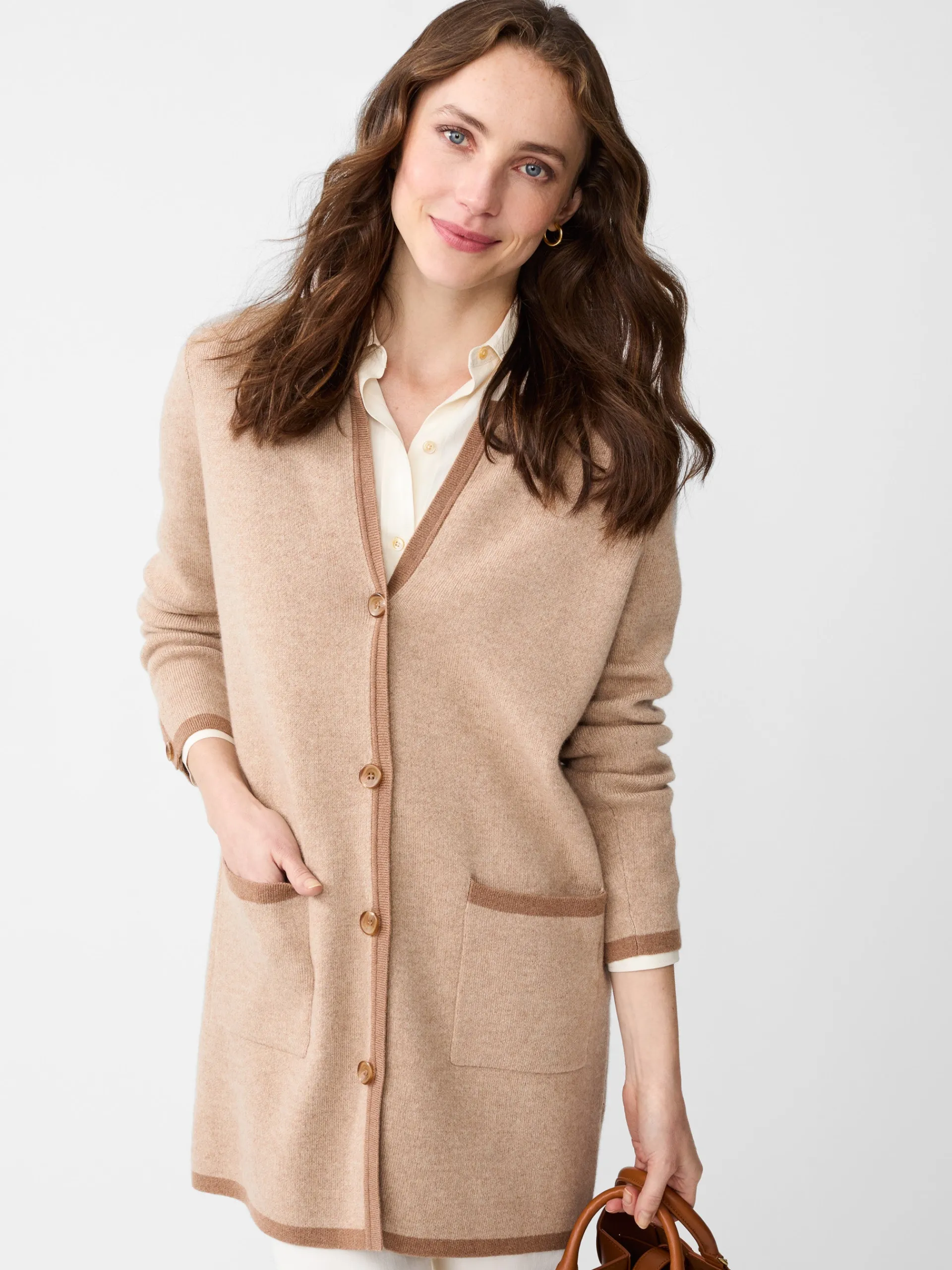 J.McLaughlin Nan Cardigan Camel/Tan Fashion