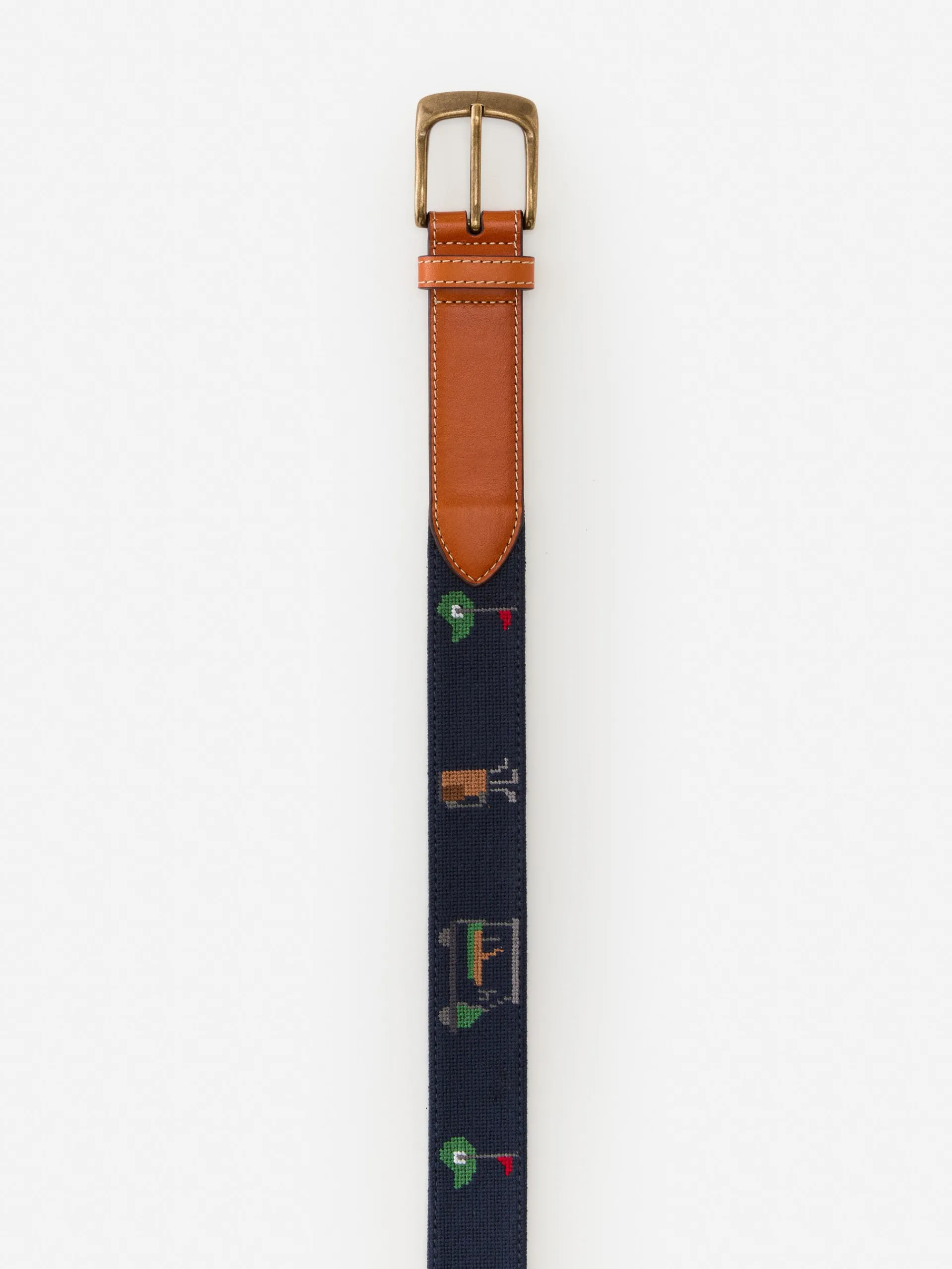 J.McLaughlin Needlepoint Belt in Golf Navy Flash Sale