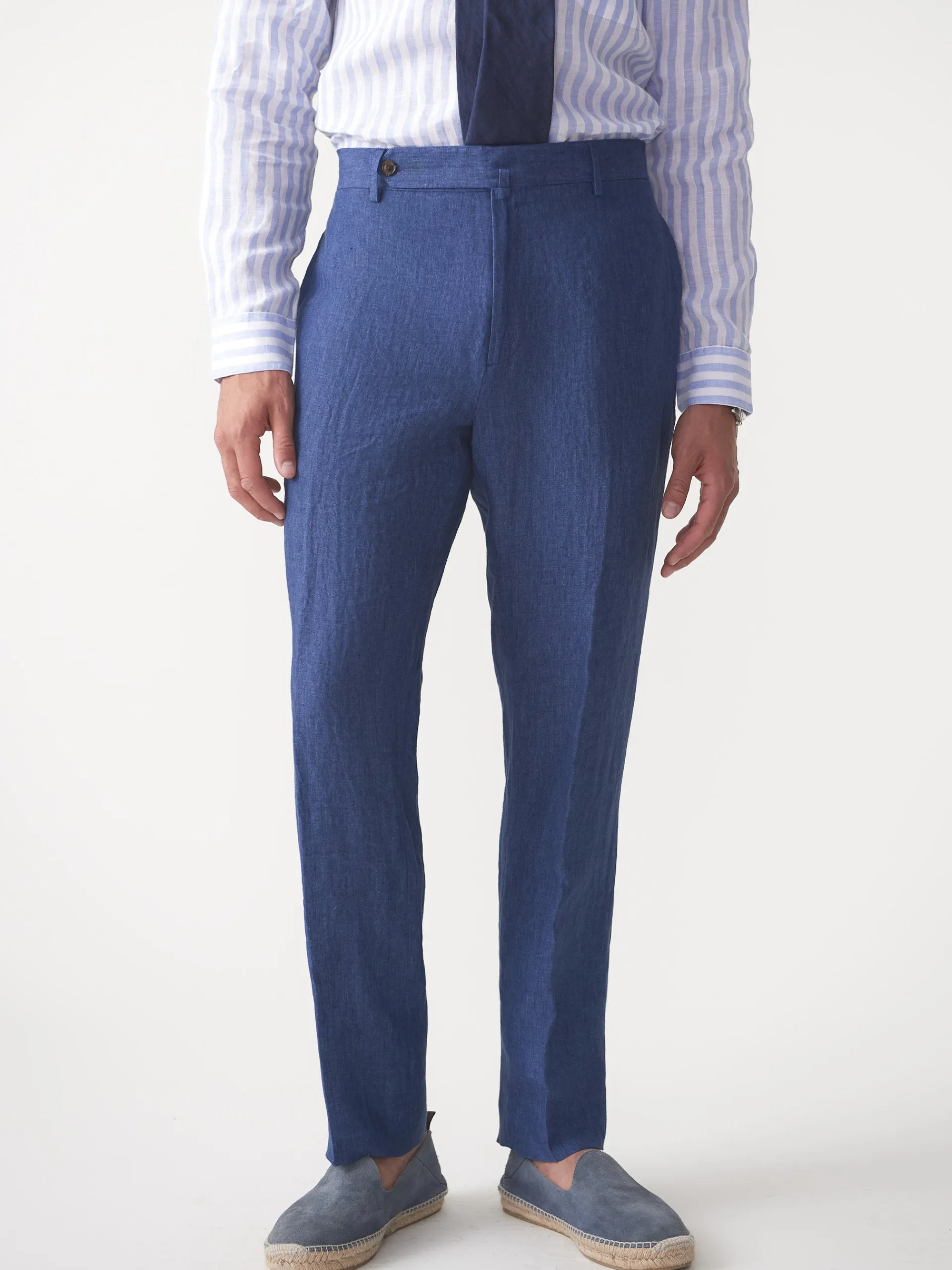 J.McLaughlin Oxford Linen Pants HeatherNavy Hot