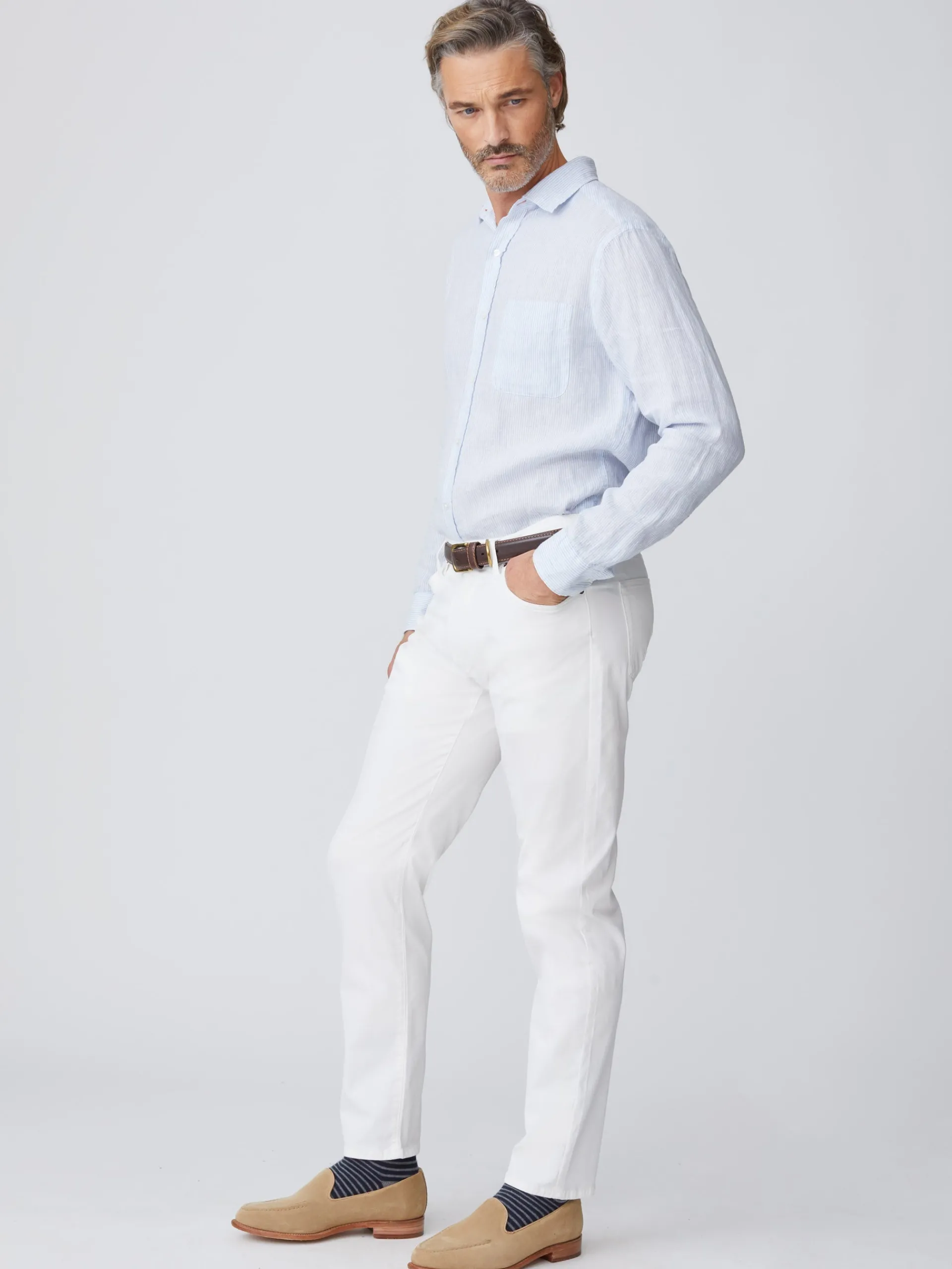 J.McLaughlin Parker 5-Pocket Straight Pants White Store