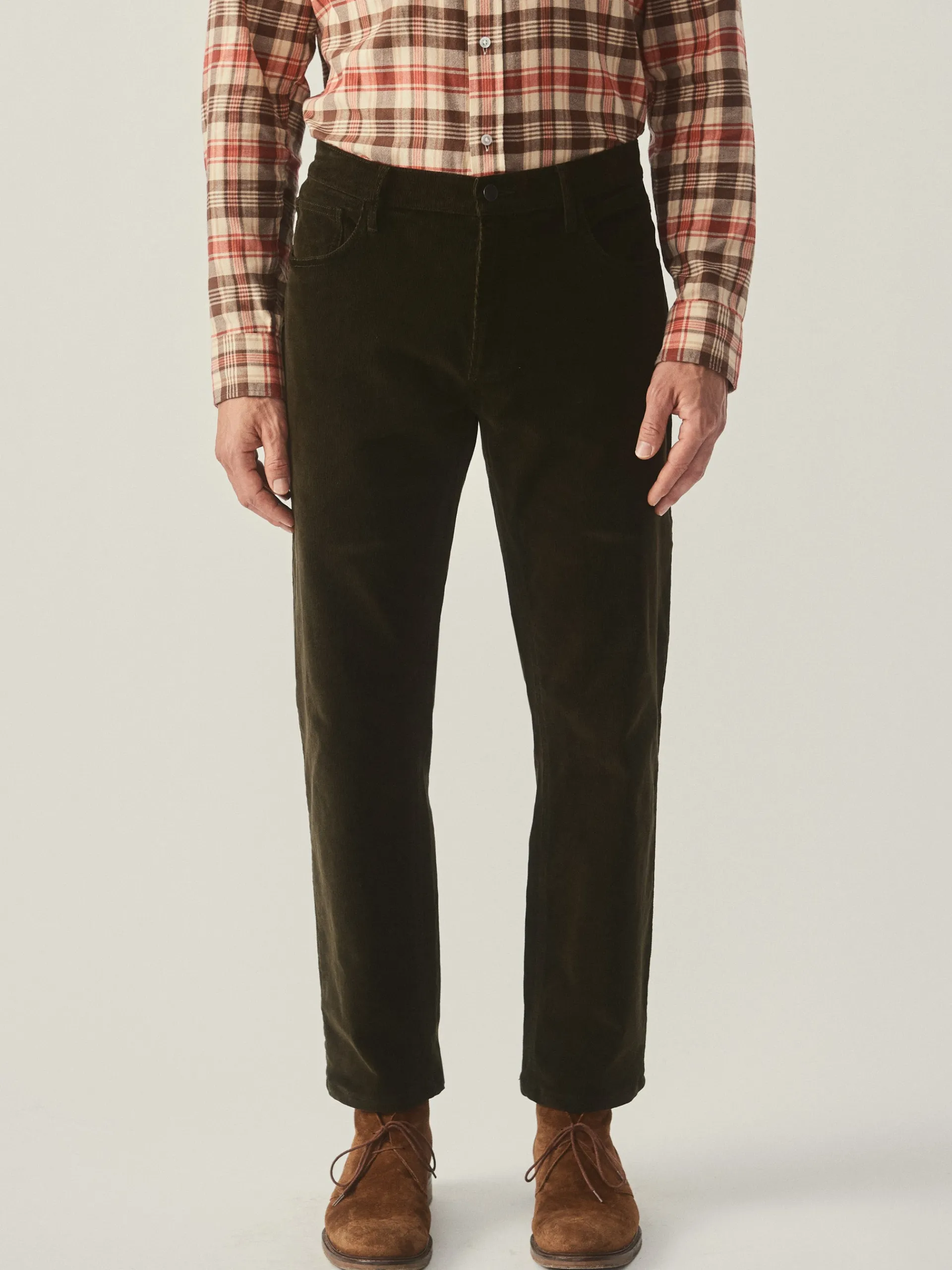 J.McLaughlin Parker 5-Pocket Straight Pants in Italian Stretch Cord Moss Discount