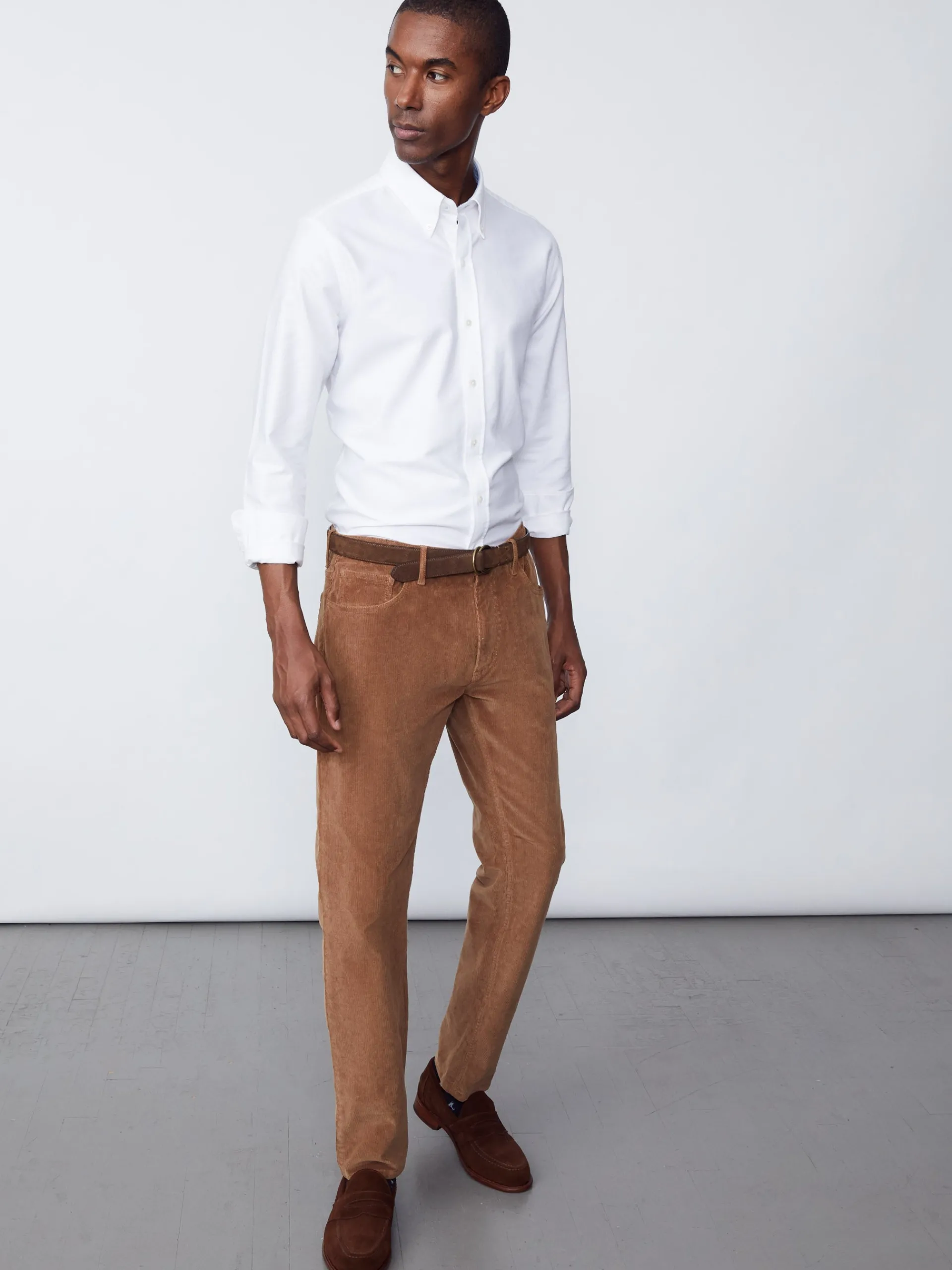 J.McLaughlin Parker 5-Pocket Straight Pants in Italian Stretch Cord Acorn Outlet