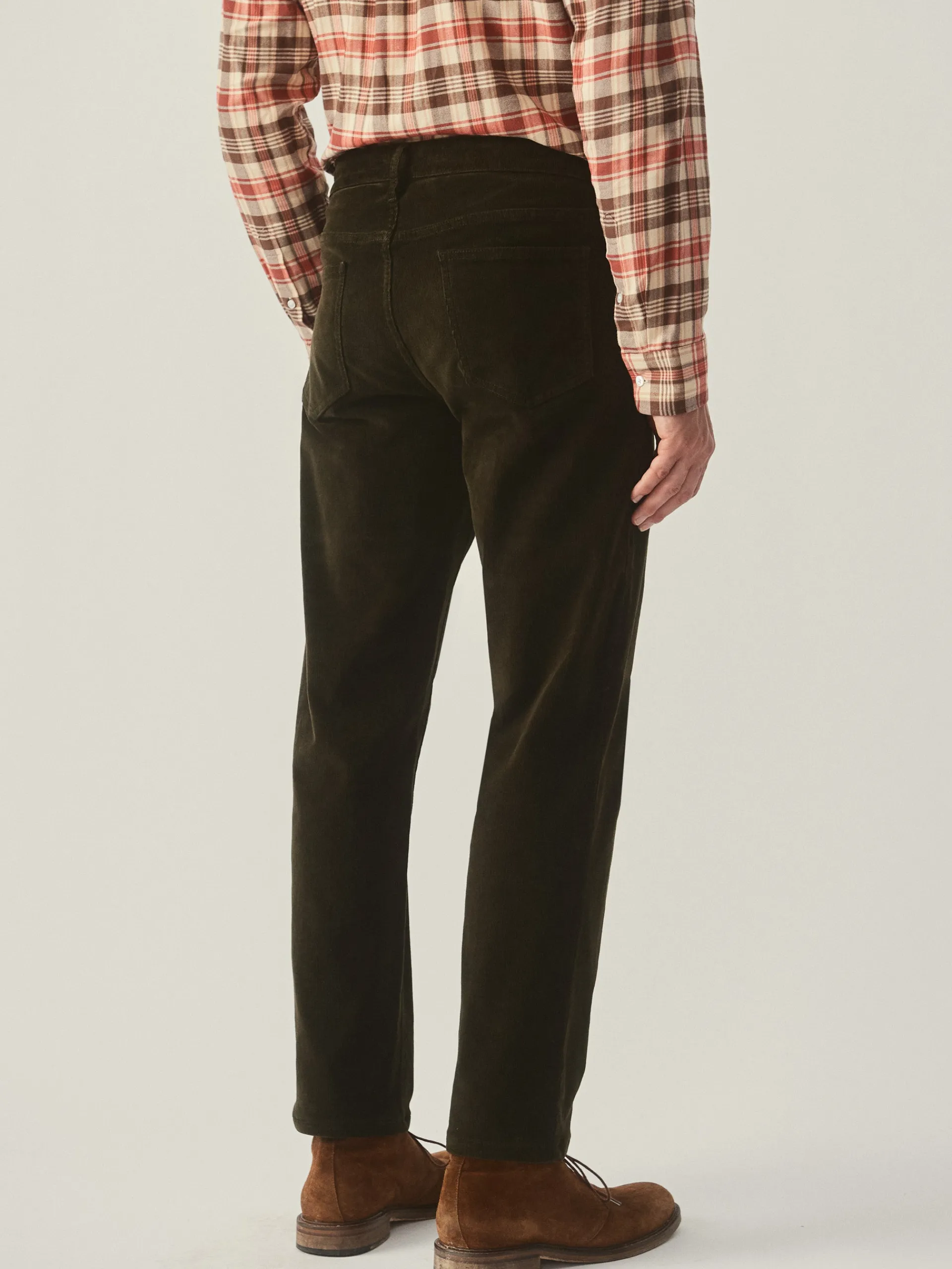 J.McLaughlin Parker 5-Pocket Straight Pants in Italian Stretch Cord Moss Discount