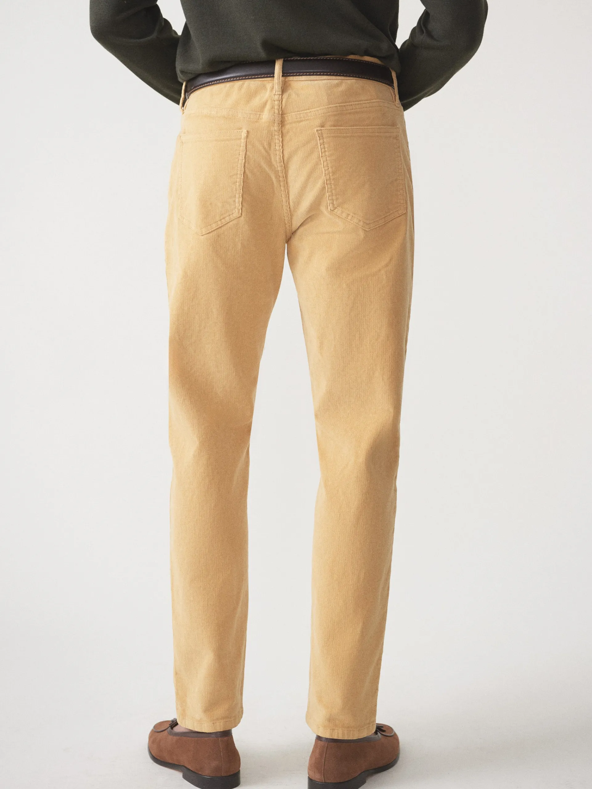 J.McLaughlin Parker 5-Pocket Straight Pants in Italian Stretch Cord Ochre New