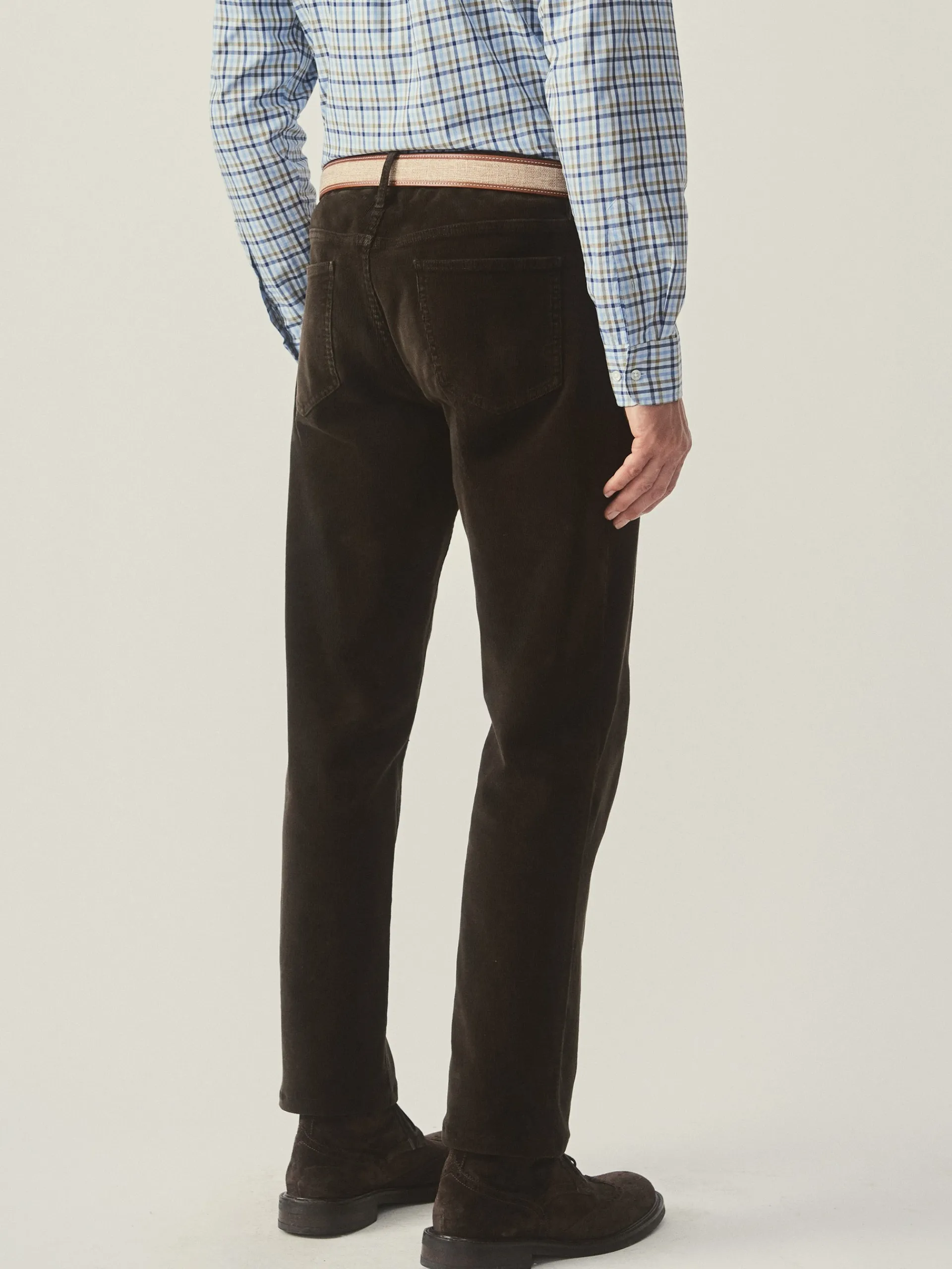 J.McLaughlin Parker 5-Pocket Straight Pants in Italian Stretch Cord Brown Outlet