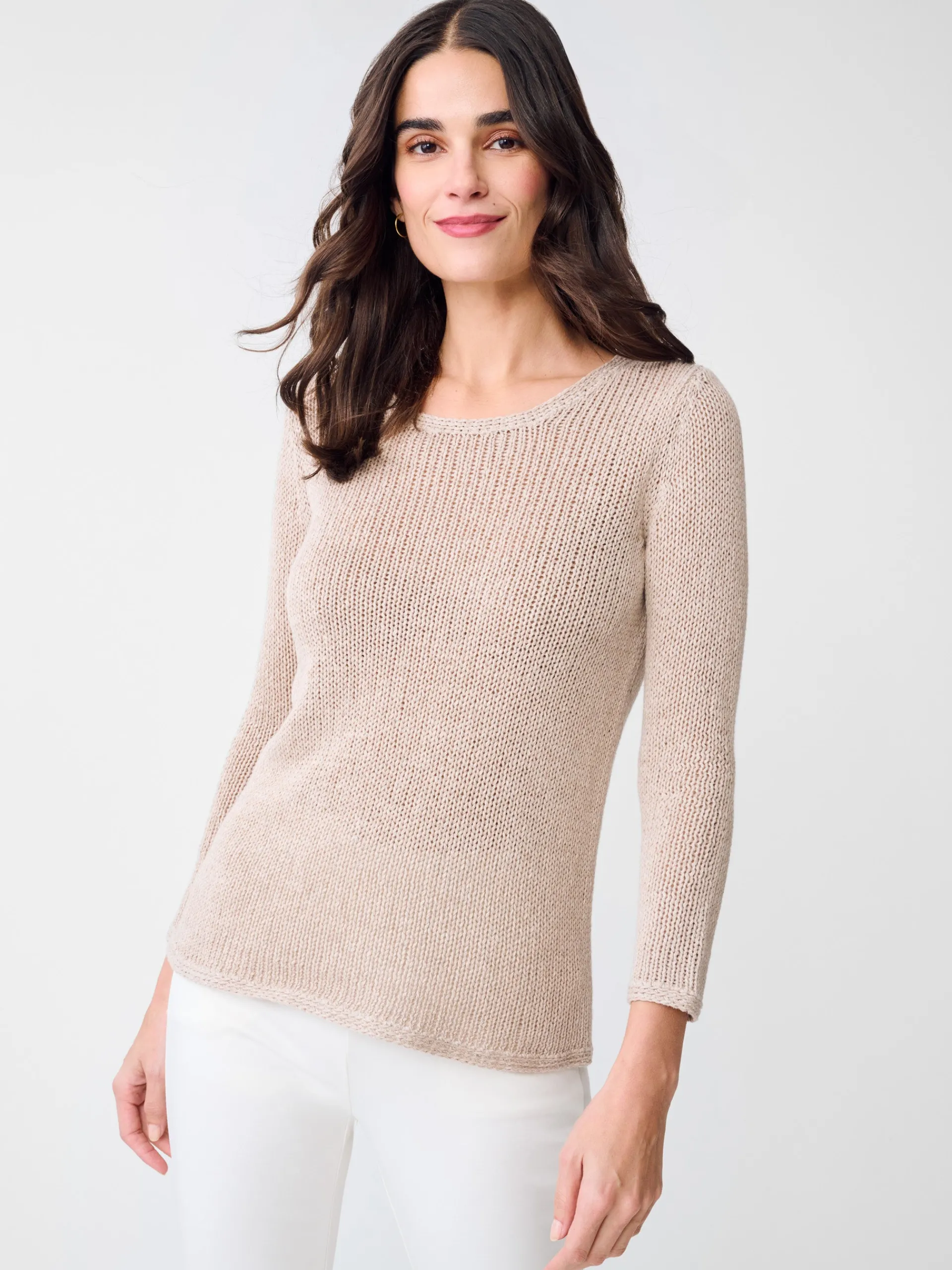 J.McLaughlin Raelyn Linen Blend Sweater HeatherSand Best Sale