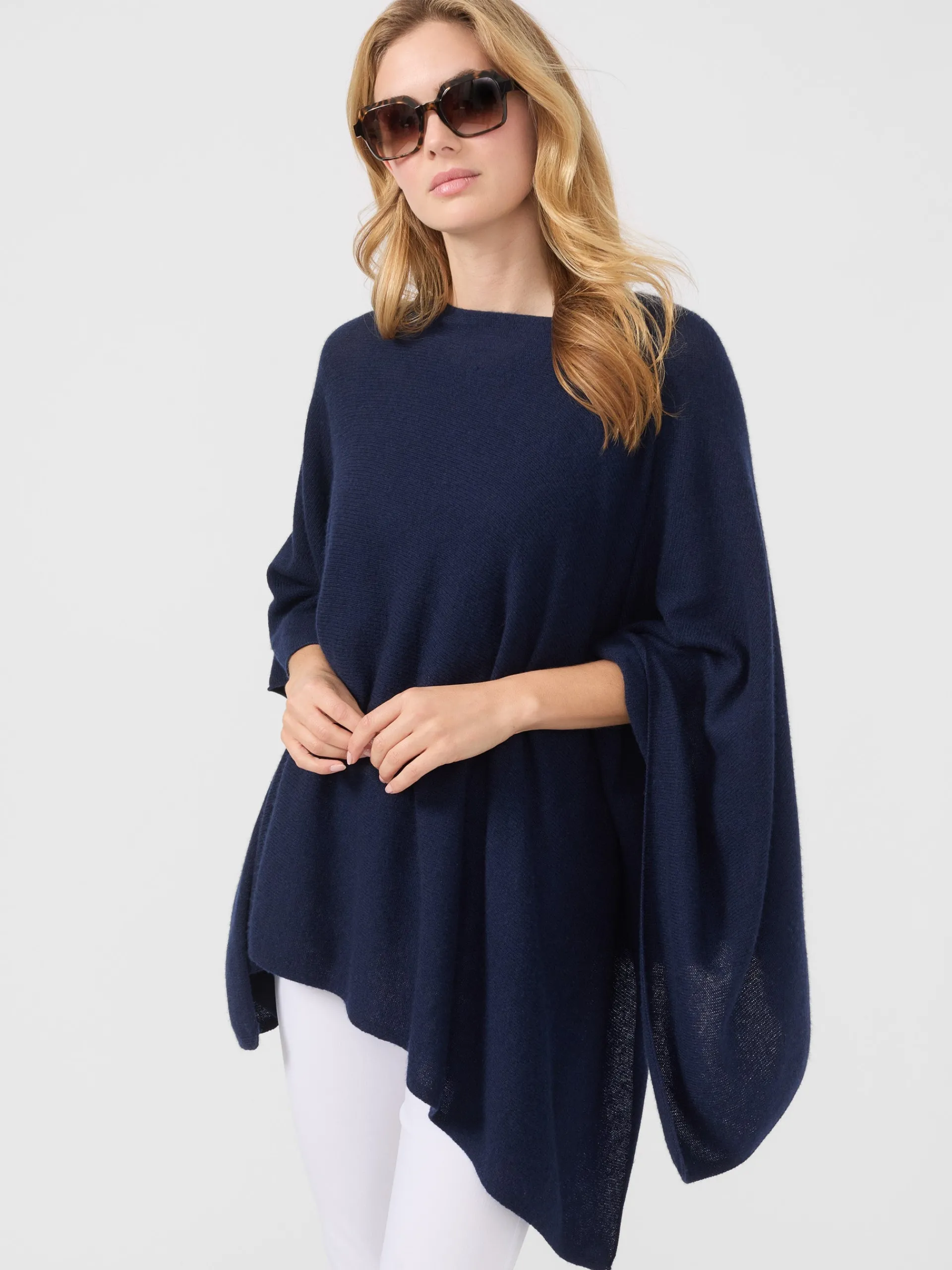 J.McLaughlin Rale Cashmere Poncho Navy Fashion